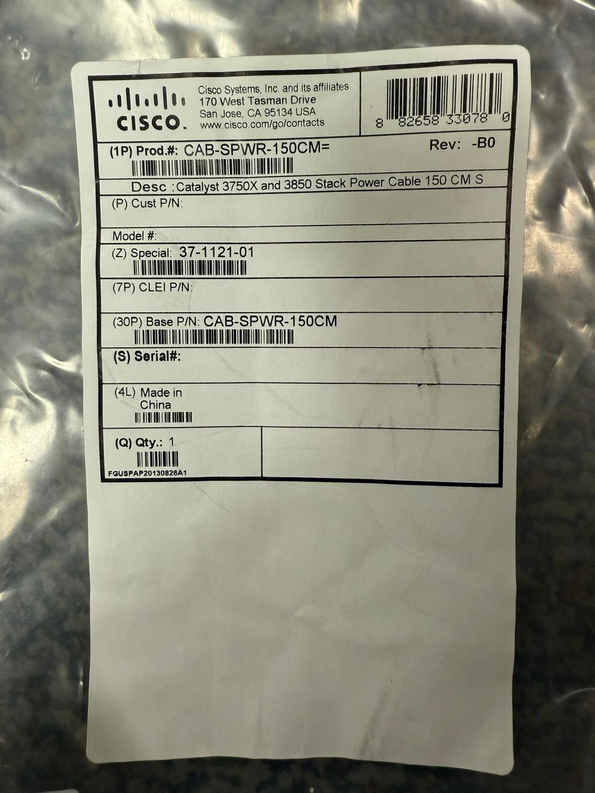 New CISCO 37-1121-01 CAB-SPWR-150CM POWER Stack CABLE For 3750x & 3850 Switch