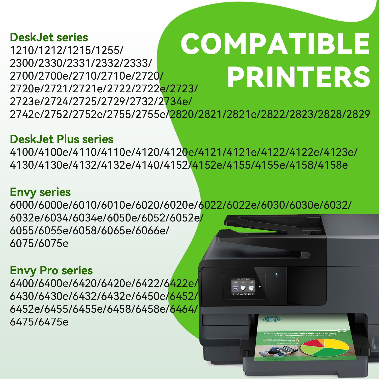 67XL Ink Cartridges for HP Ink 67 Deskjet 2800e 2752e 2755e 4100e Envy 6000 6458