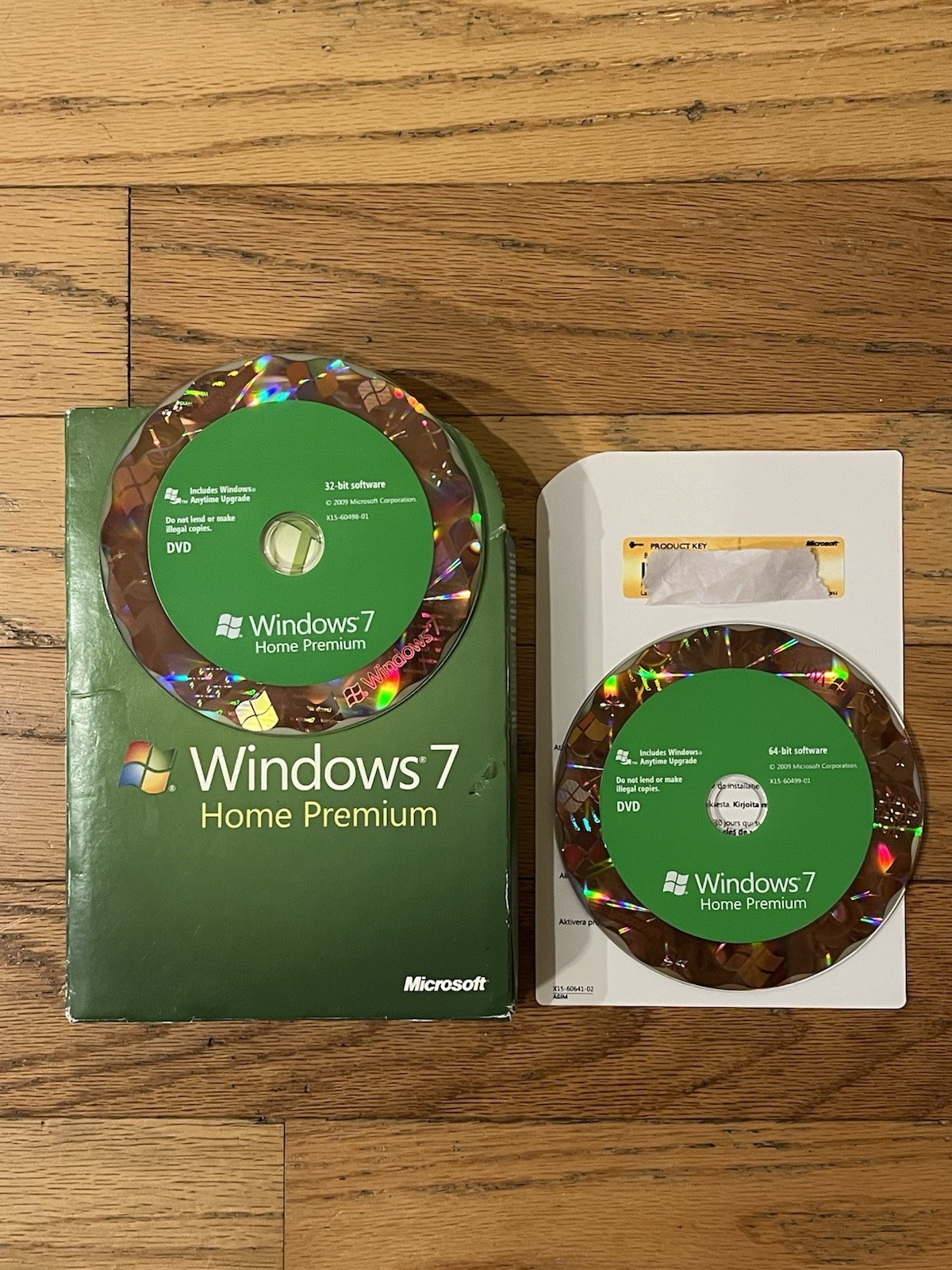 Microsoft Windows 7 Home Premium Full 32 Bit & 64 Bit DVD Discs Retail with Key