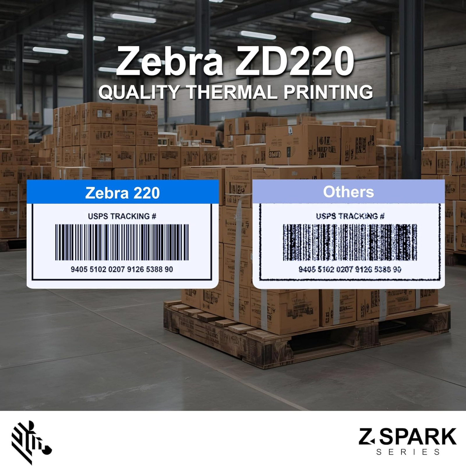 Zebra ZD220 203dpi Direct Thermal Desktop USB Label Printer ZD22042-D0EG00EZ NEW