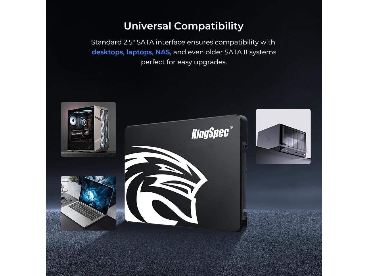KingSpec P3 SSD 256GB Internal 2.5″ Solid State Drive 2.5 Inch SATA III 3D NAND