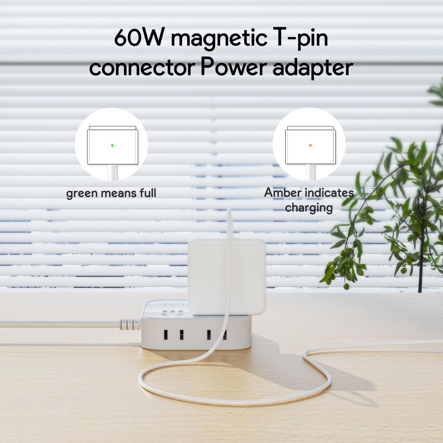 Compact & Portable 60W Magnetic Charger for MacBook Pro/Air with Safety Features