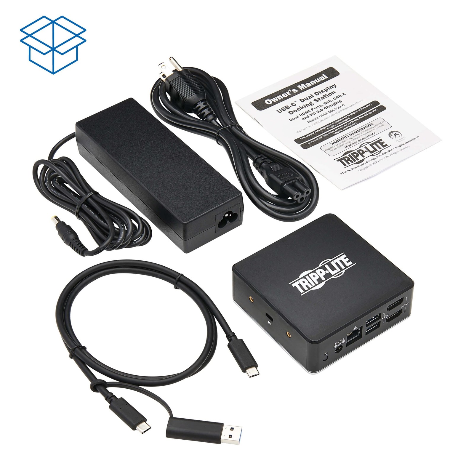 Tripp Lite USB C Dock Dual Display HDMI USB 3.2 Hub U442DOCK20B