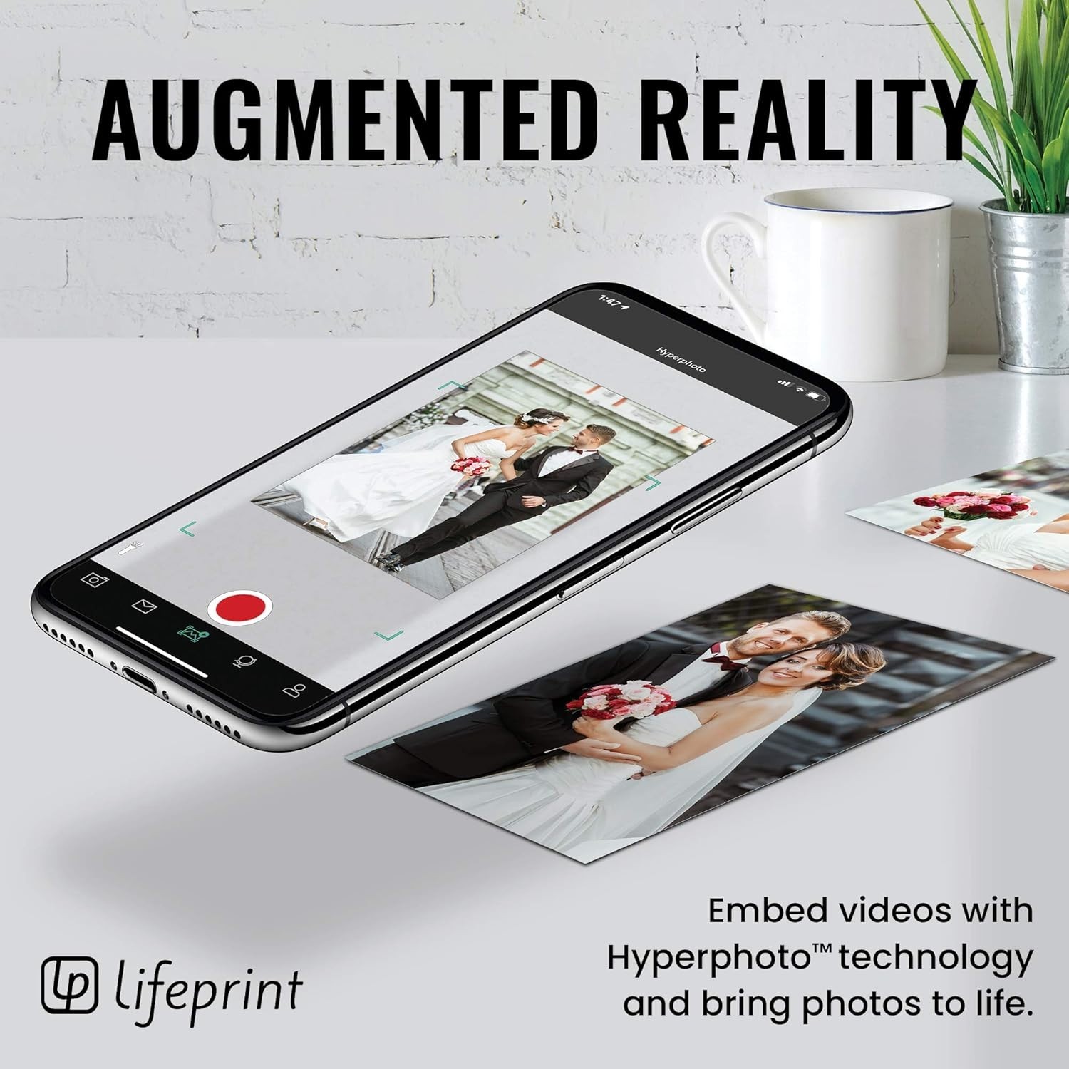Lifeprint Ultra-Slim Photo & Video for iPhone Printer Bluetooth Portable 3×4.5in