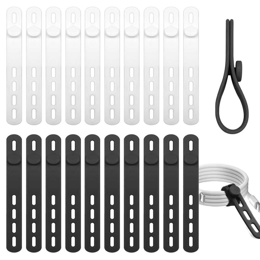1/5/10PCS Ajustable 5″ Silicone Wire Ties Cable Organizers for Cords, Earphones