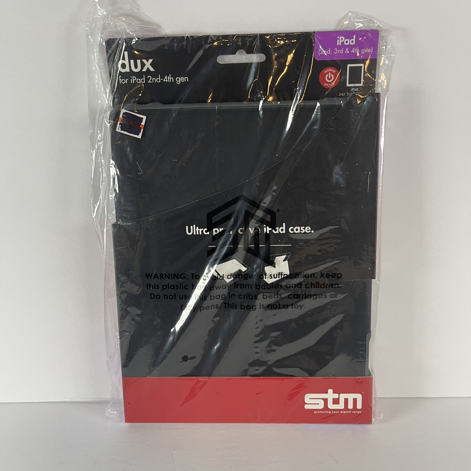 Apple iPad 2, 3, 4 Case Black Protective Drop Proof Hardback Rugged Case STM Dux