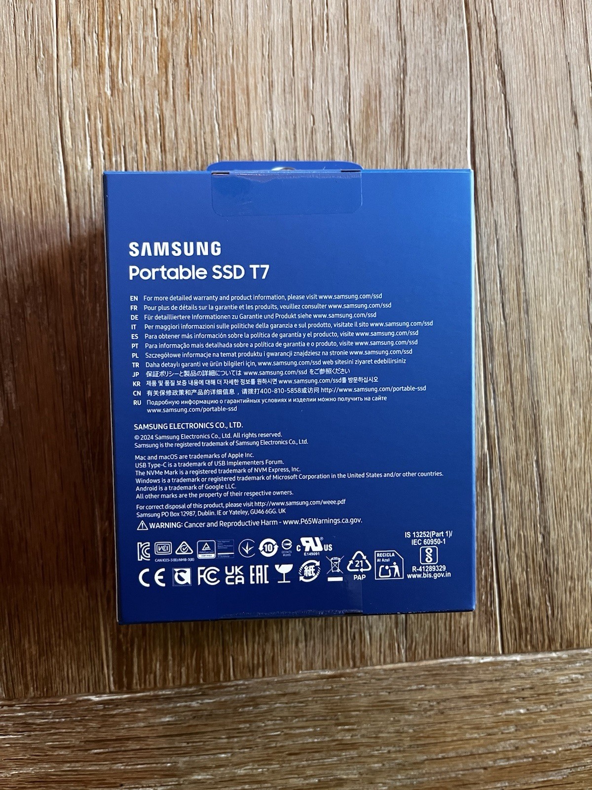 Samsung T7 1TB Portable External SSD USB-C Gray MU-PC1T0TAM New Sealed