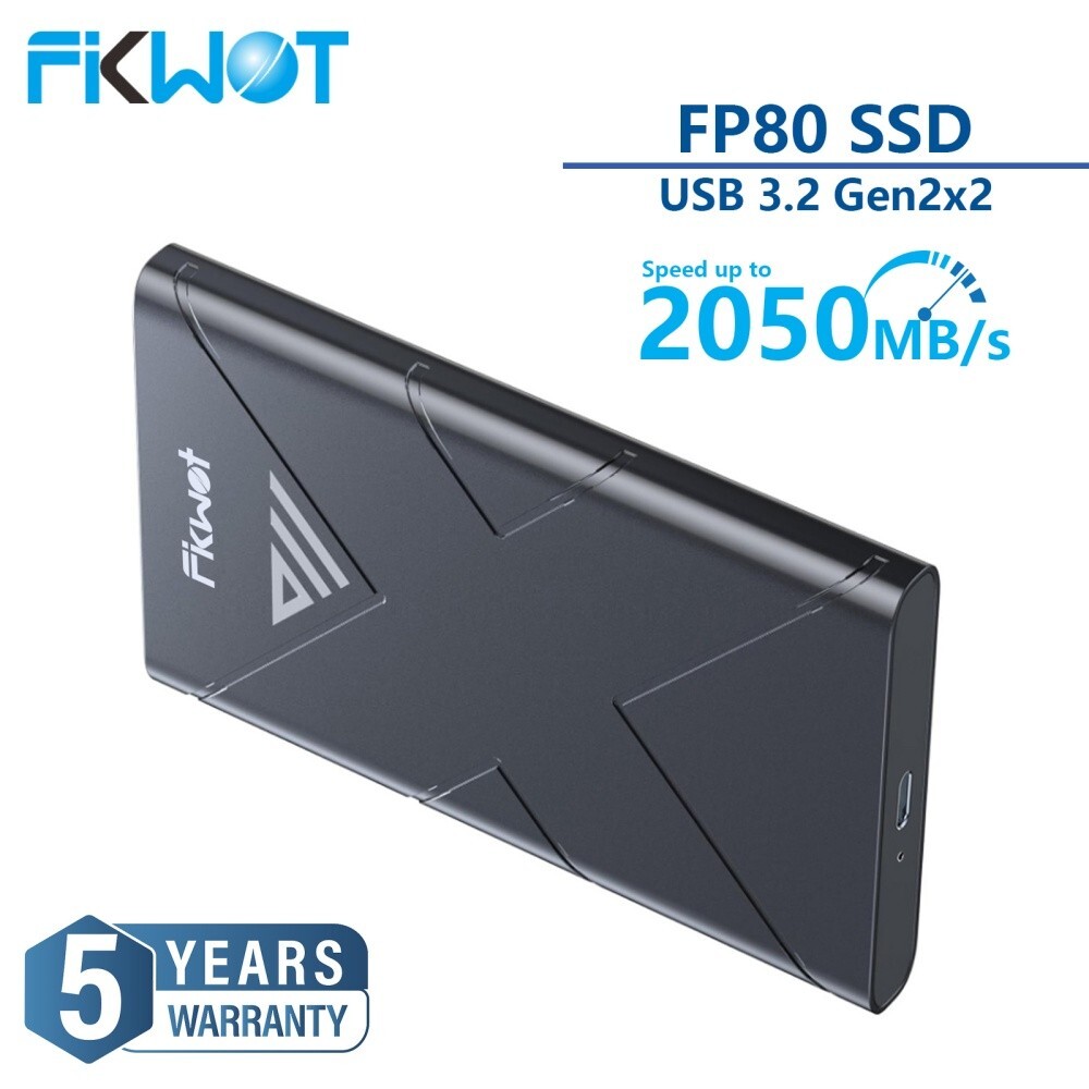 Fikwot FP80 External SSD 2050MB/s USB3.2 Type C Portable Solid State Drive Disk