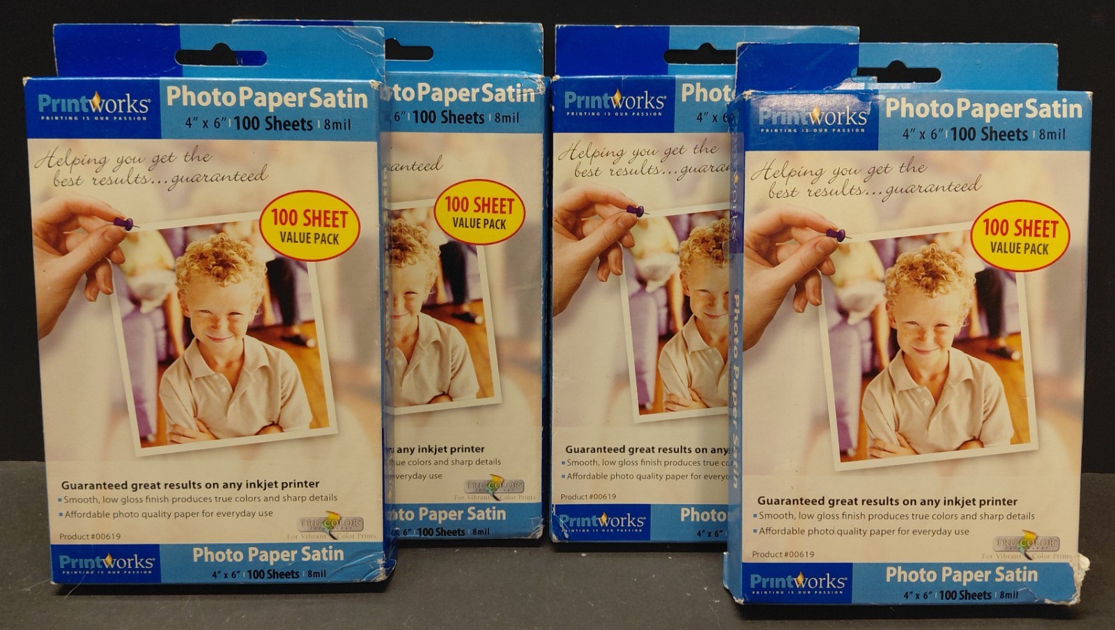 4 Pack = 400 Sheets Print Works 4×6 inch Photo Paper Satin any Inkjet Printer