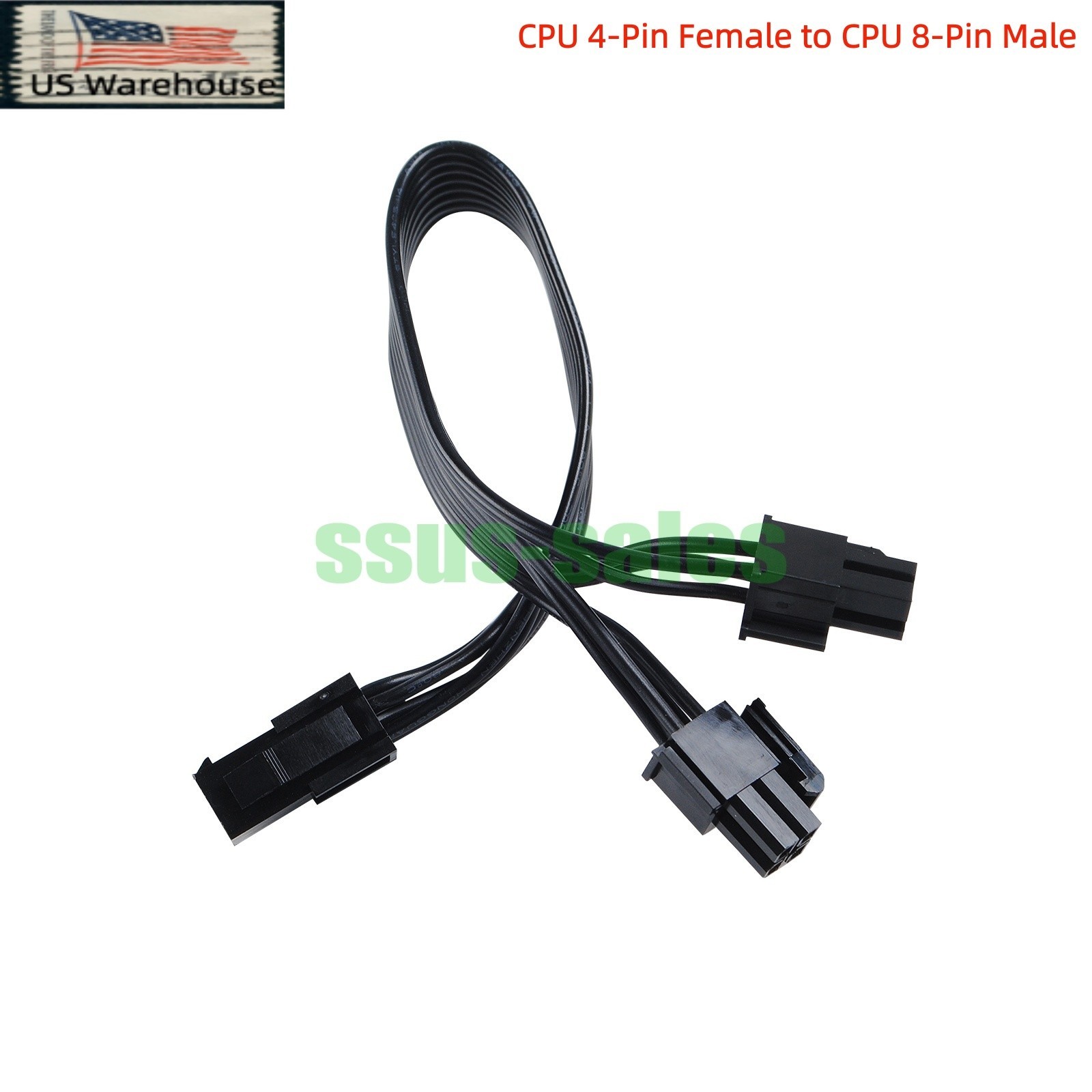 CPU 4-Pin P4/ATX 12V Female to CPU 8-Pin EPS 12V Male Adapter Cable 24 cm US