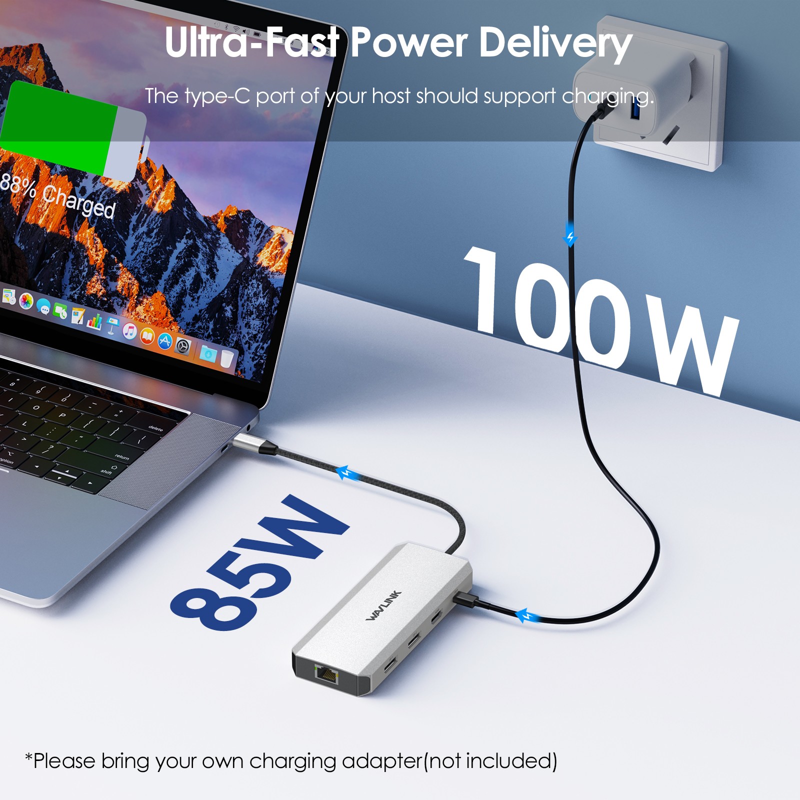 USB C Hub Triple Monitor 12-in-1 Laptop Docking Station Multiport Adapter 85W PD