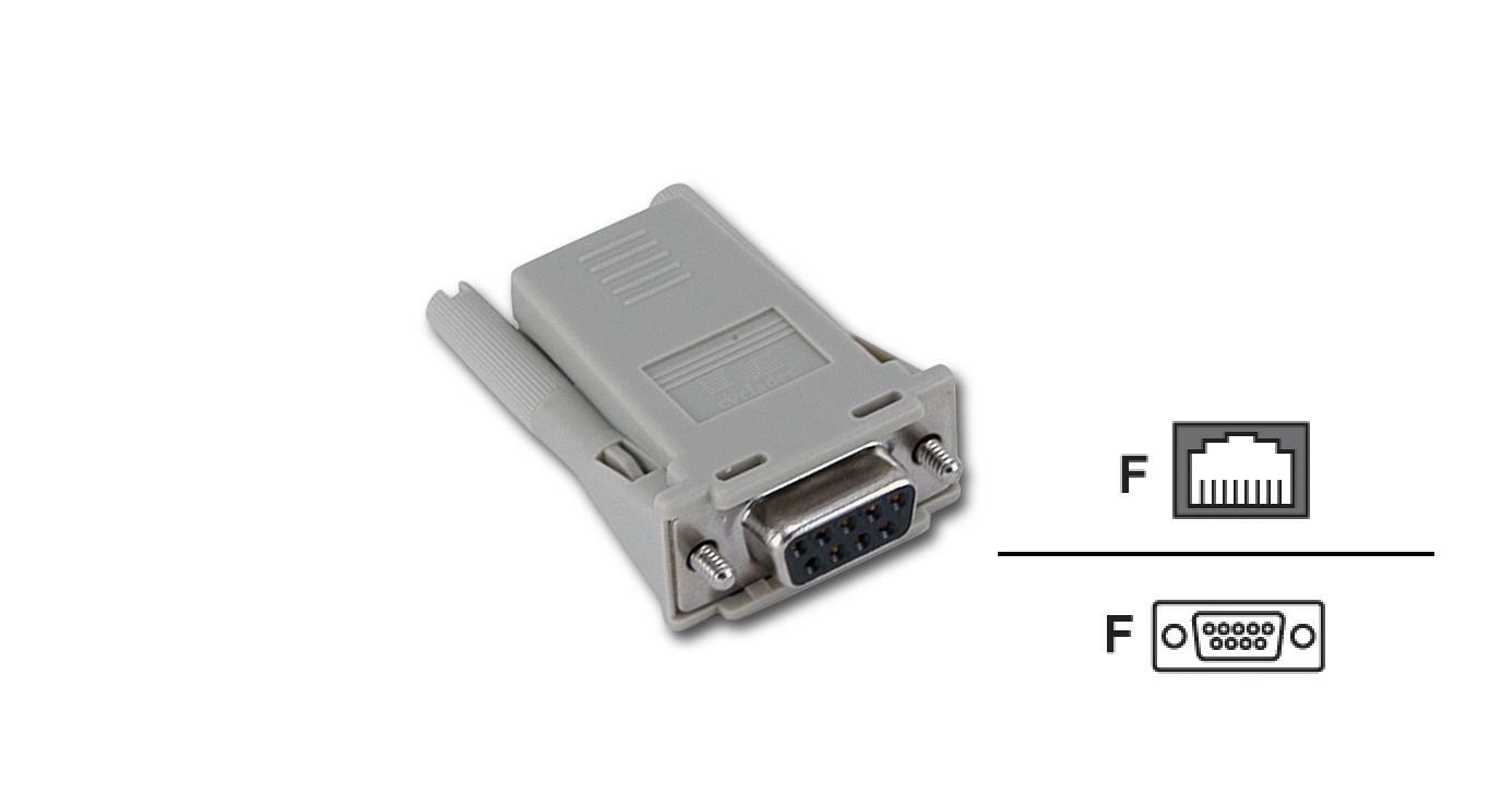 NEW ADB0036 Avocent Cyclades RJ45 F DB9F DB9 F Female Crossover Serial Adapter