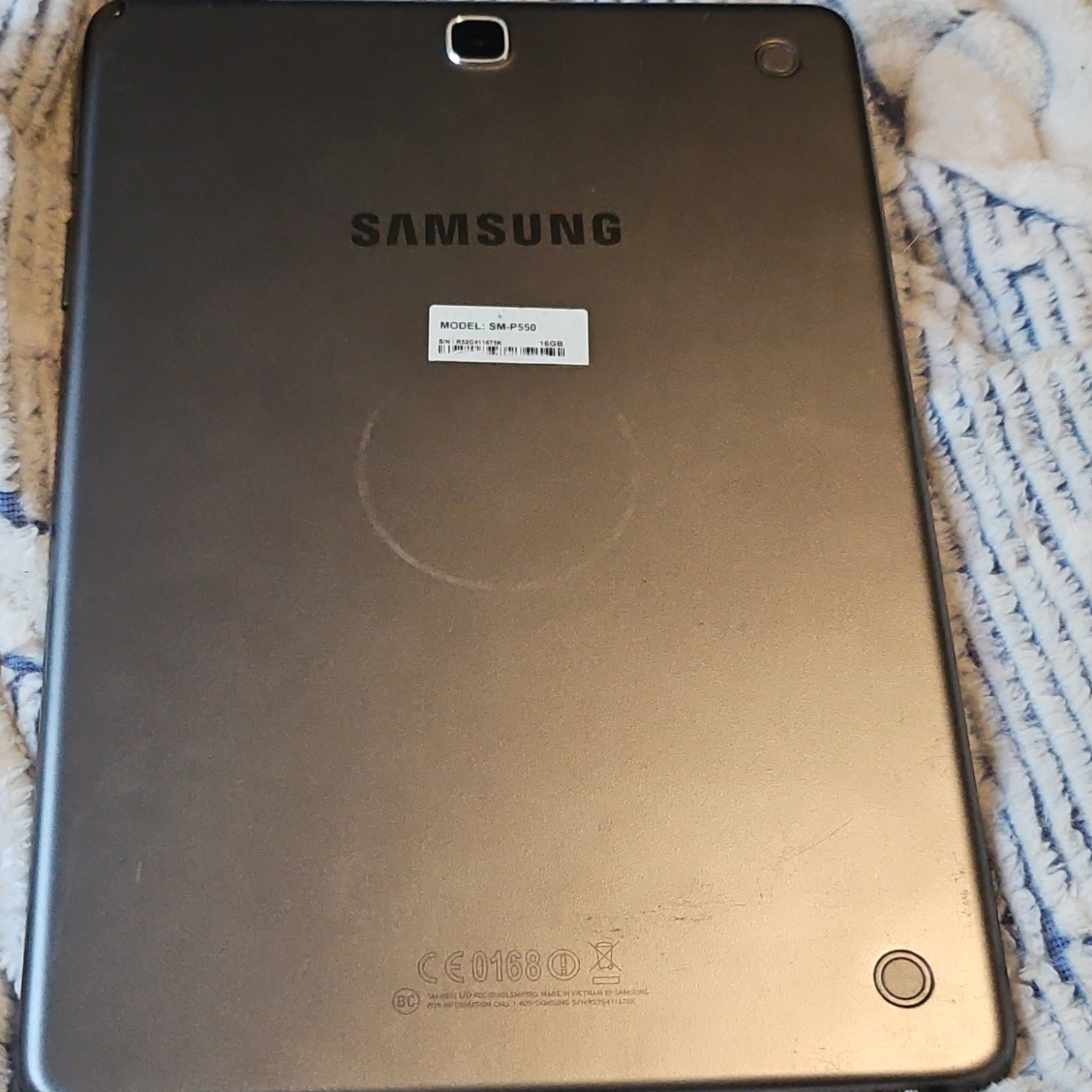 Samsung Galaxy Tab Tablet SM-P550 Gray 16GB Wi-Fi Built-In Front Camera