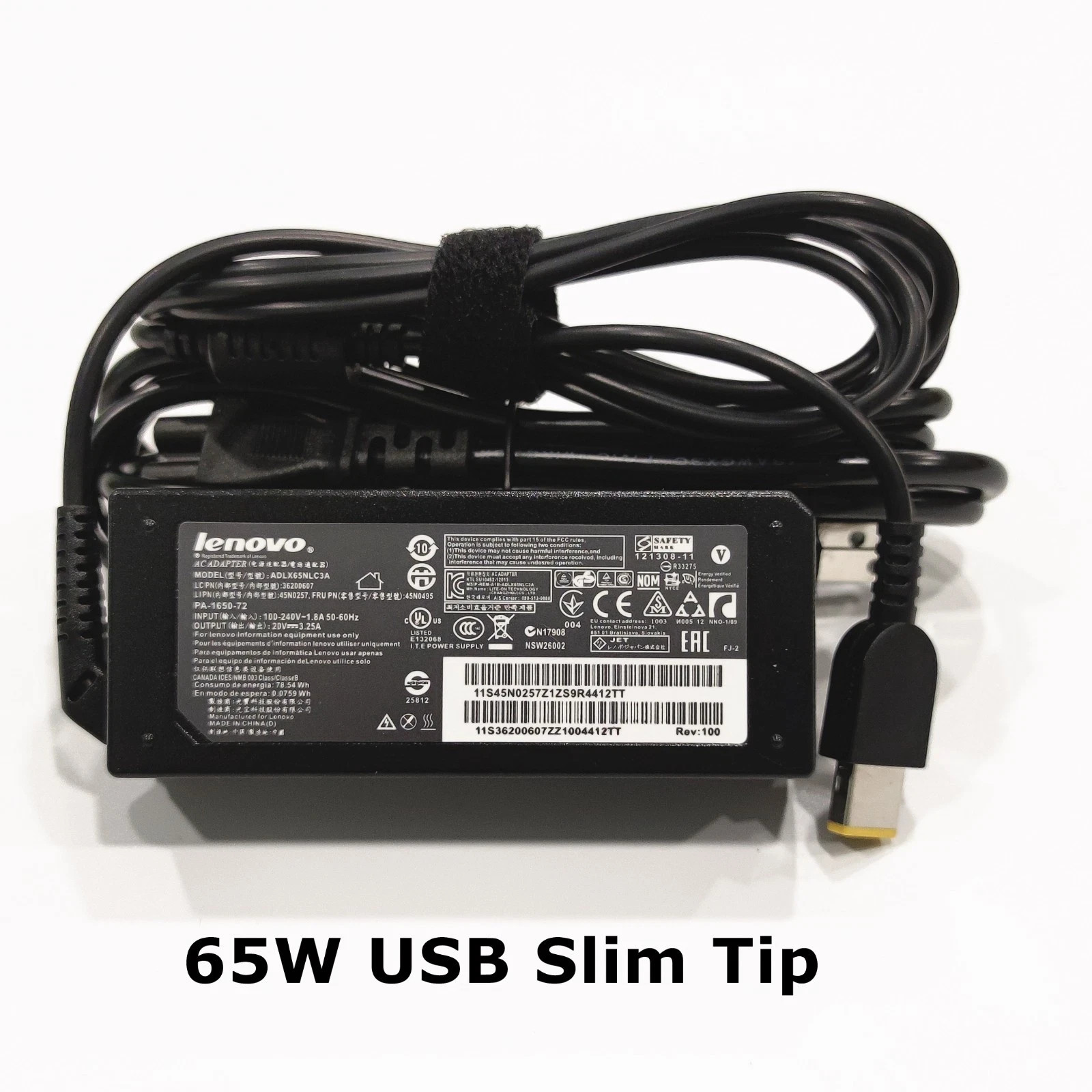 OEM 65W ThinkPad Power Adapter For Lenovo Laptop Charger Slim USB Tip 20V 3.25A