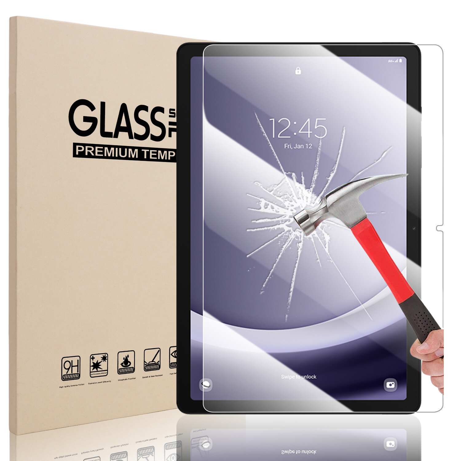 For Samsung Galaxy Tab A11+ 2025 11″ Leather Stand Case / Glass Screen Protector