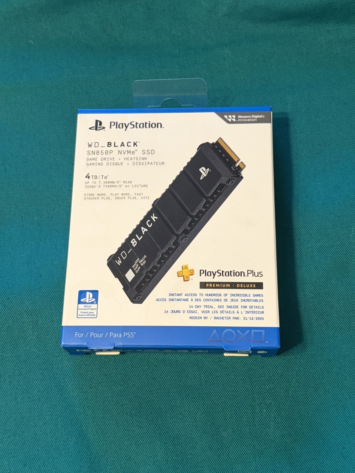 WD Black SN850P 4TB NVMe M.2 SSD PS5 Licensed Heatsink 7300MB/s for Console
