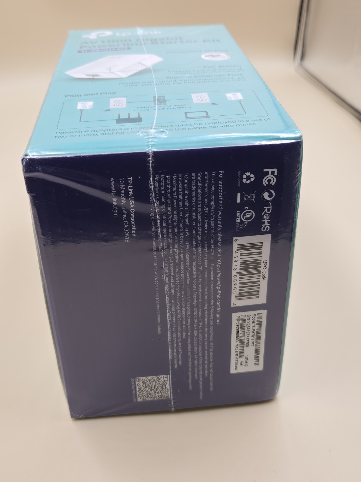 TP-Link AV1000 Powerline Network Extender TL-PA7017 KIT Gigabit Plug and Play 4k