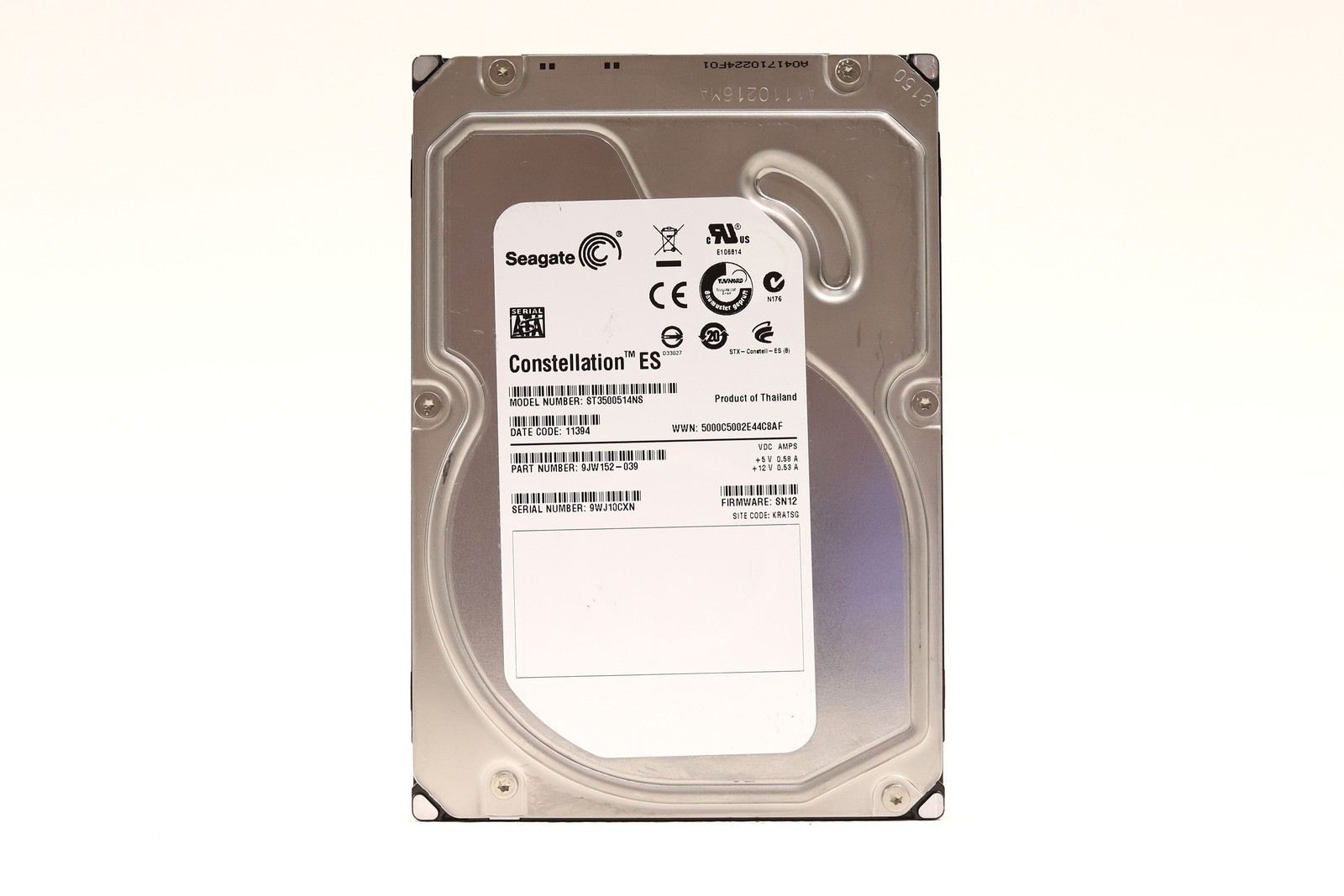 Seagate ST3500514NS 500GB 3.5″ 3Gb/s 32MB 7.2K RPM SATA HDD P/N: 9JW152-039