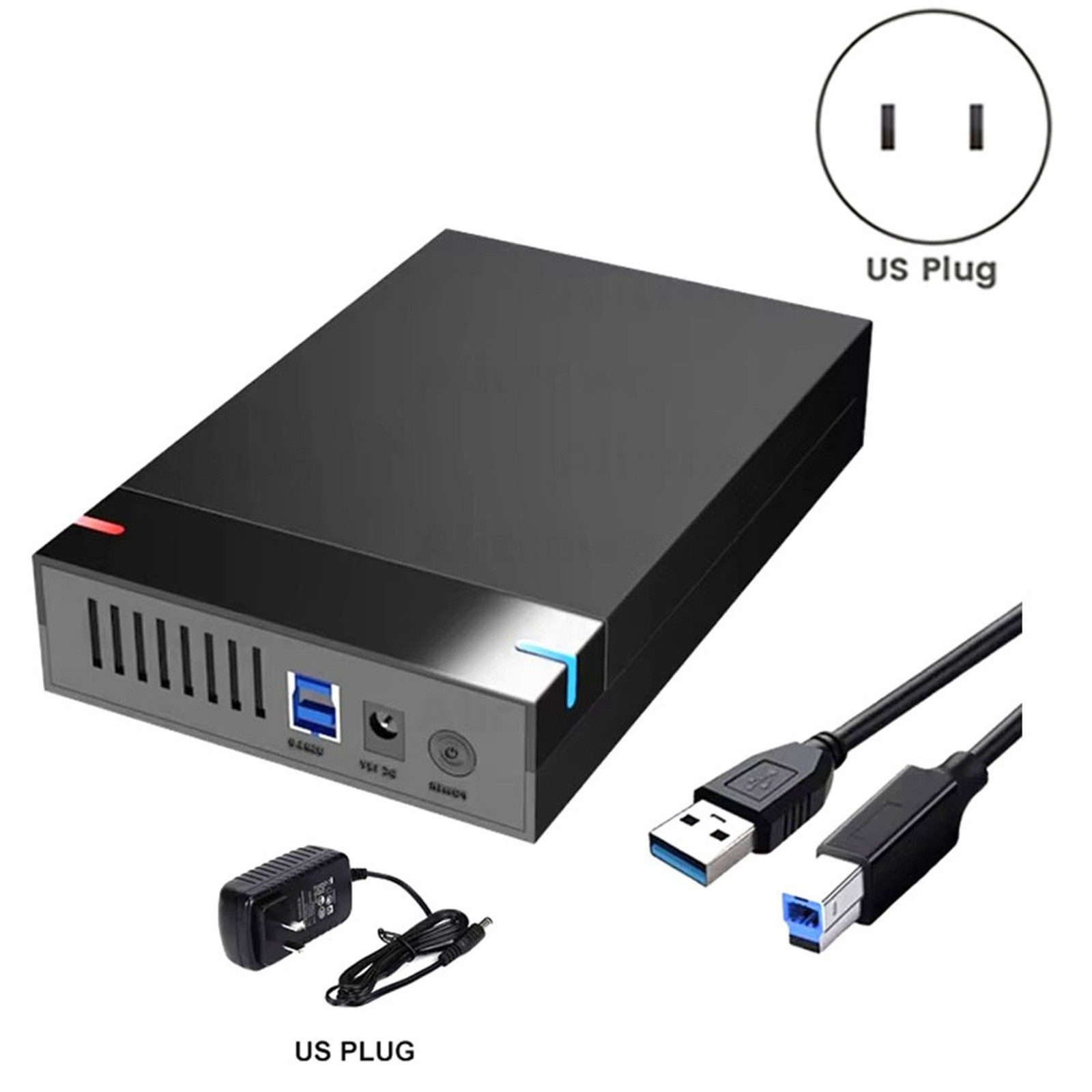 2 Set 3.5 Inch to USB 3.0 HDD Case – External Hard Drive Enclosure, Data6683