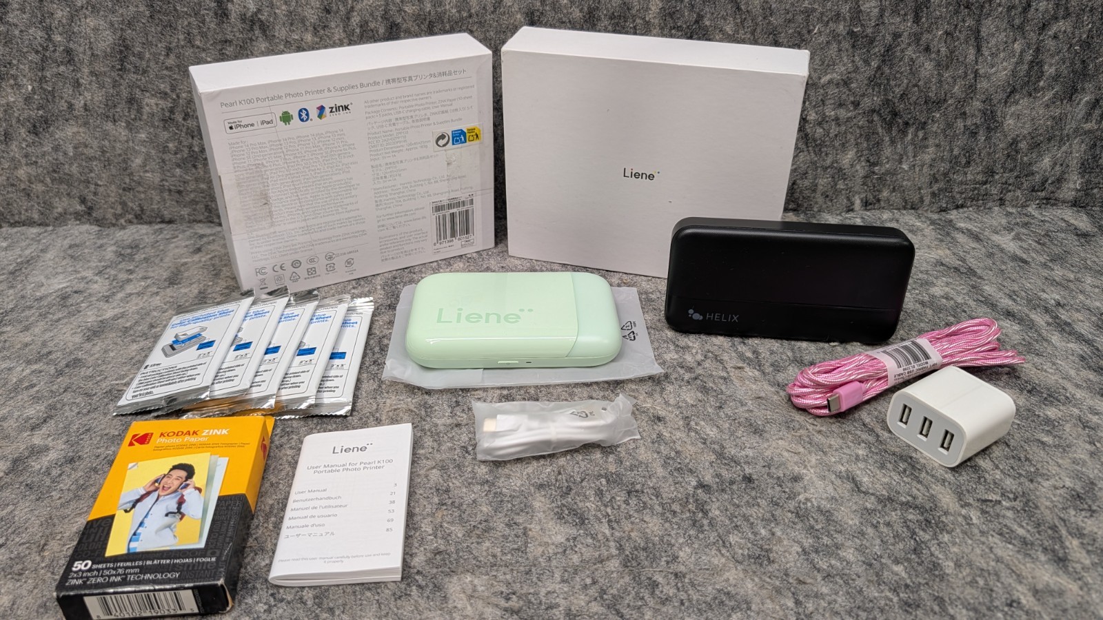 Liene Pearl K100 2×3″ Portable Photo Printer – Green (100 Zink Photo Papers) NEW