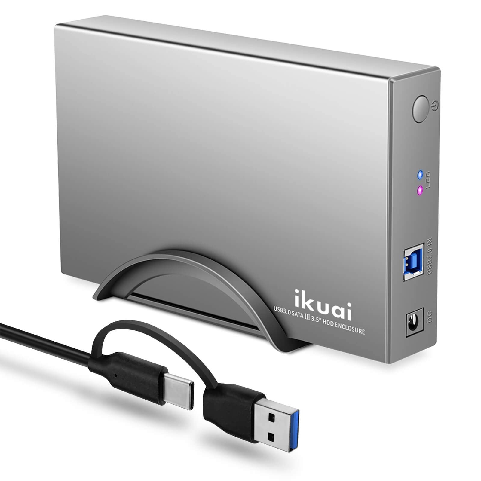 3.5″ Hard Drive Enclosure Aluminum USB 3.0/USB C to SATA HDD SSD Dock 20TB