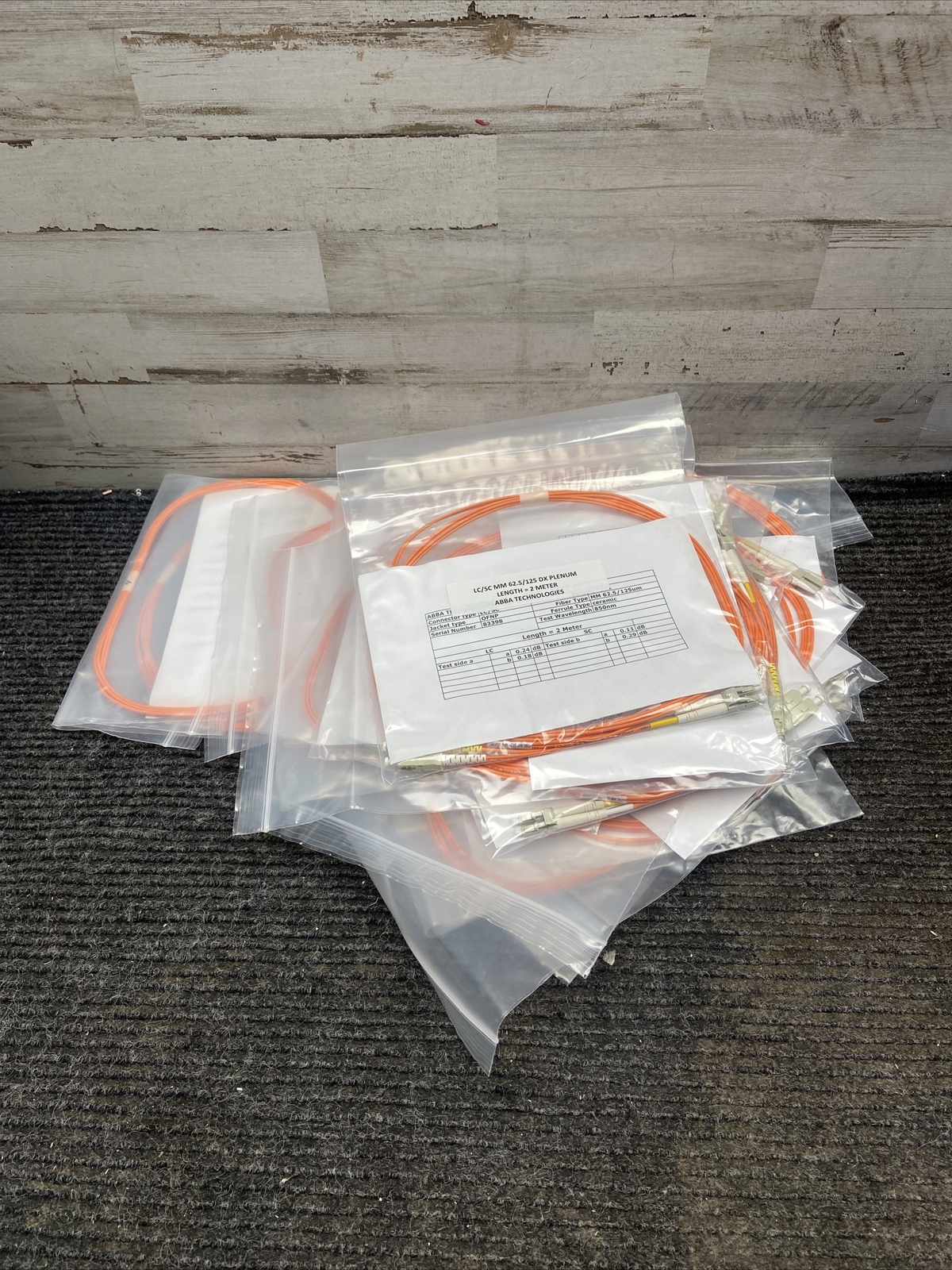New Lot of 20 Fiber Optic Cable – LC/SC MM 62.5/125 Dx Plenum 2mm