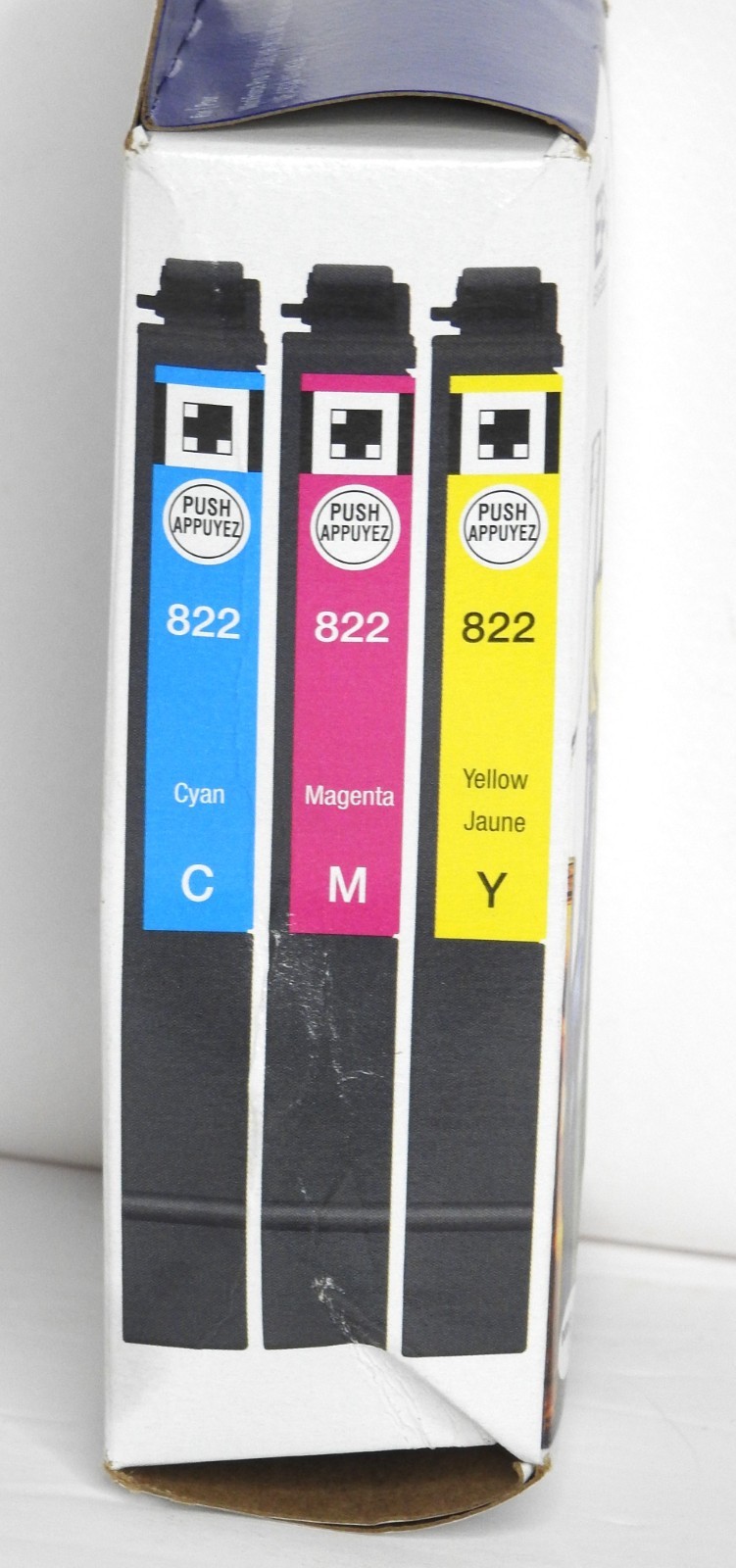 Epson 822 Color Ink Cartridge 3-Pack Standard Capacity Cyan Magenta Yellow Jaun
