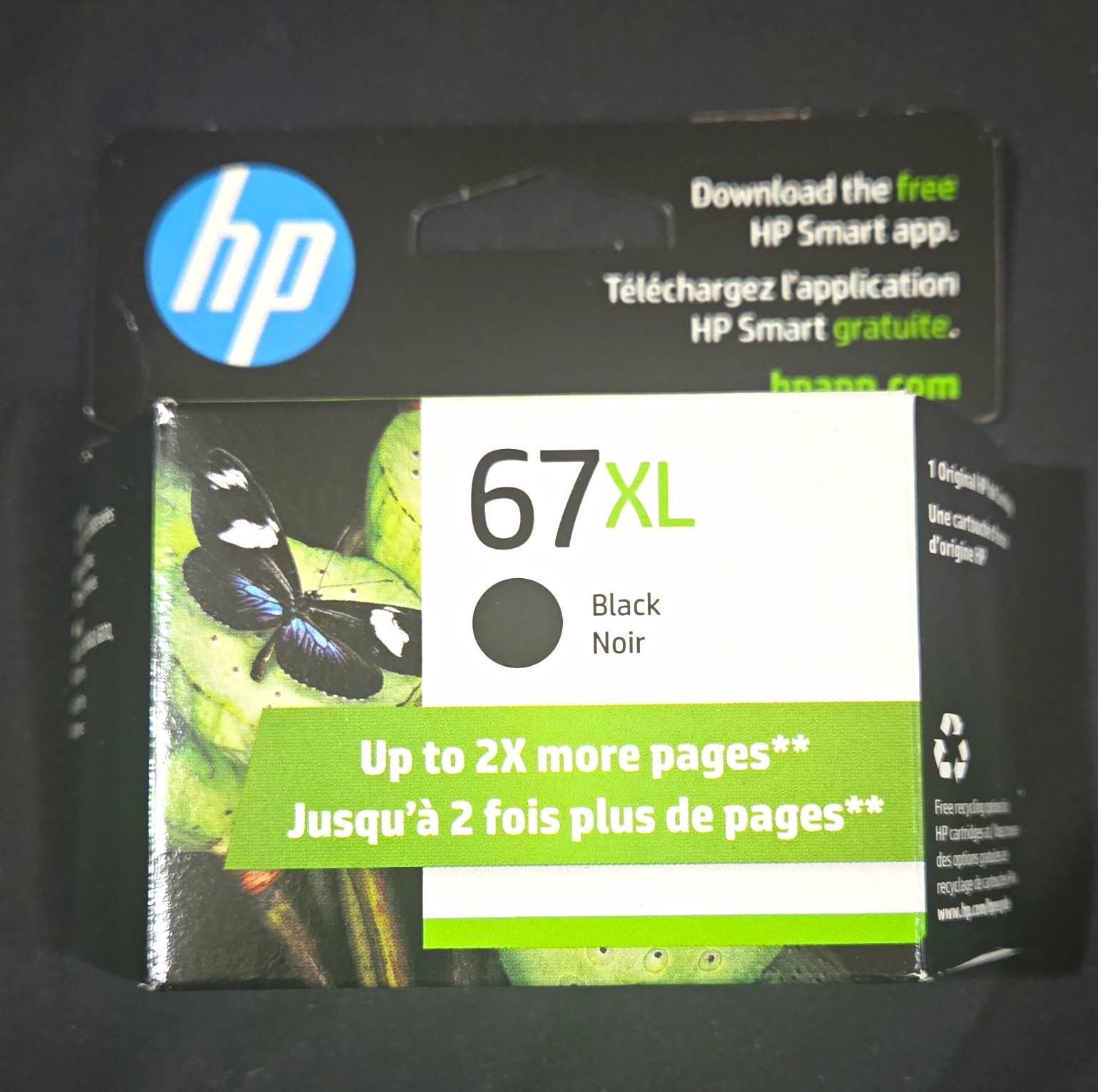 HP 67XL Black Genuine Original Inkjet Ink Cartridge 3YM57AN#140