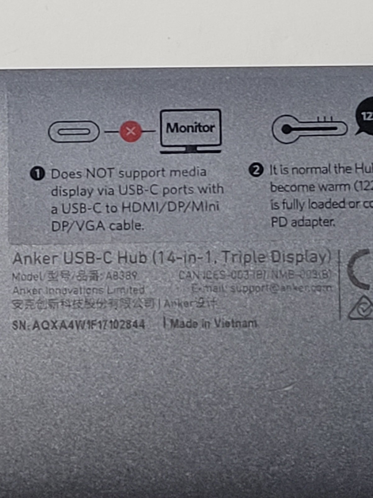 Anker 14in1 USB C Hub Docking Station Triple Display 2x4K HDMI 1080P VGA