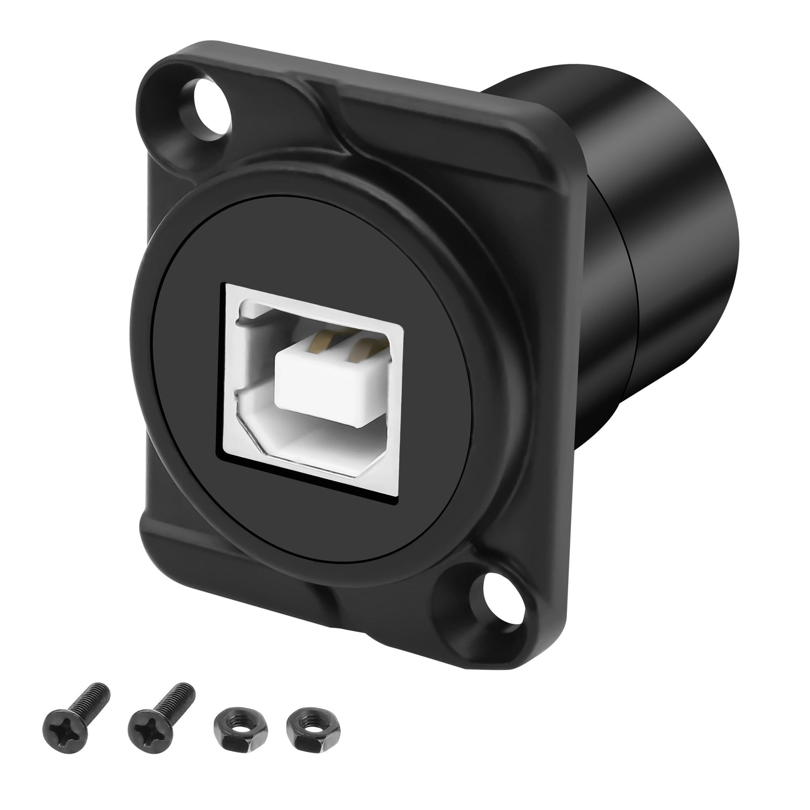 USB B To A Panel Mount Connector Coupler DType 2.0 Female Adapter Black
