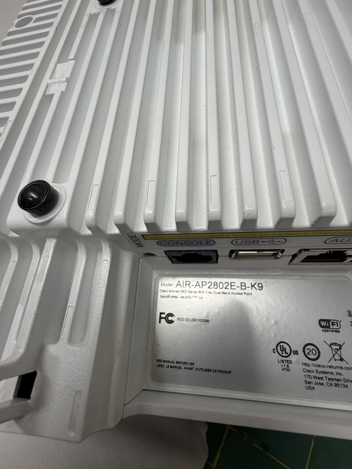 Cisco Air-AP2802E-B-K9 Aironet Wireless Access Point WITH 4x Antennas TESTED