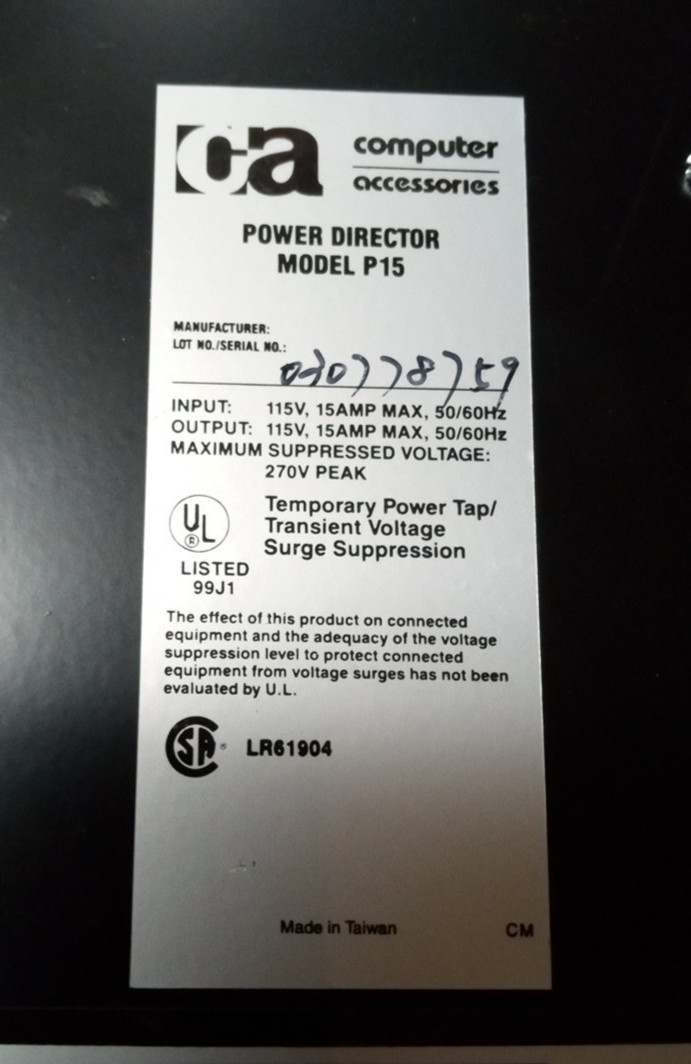Vintage Computer Accessories Power Director Line Conditioning System #P15
