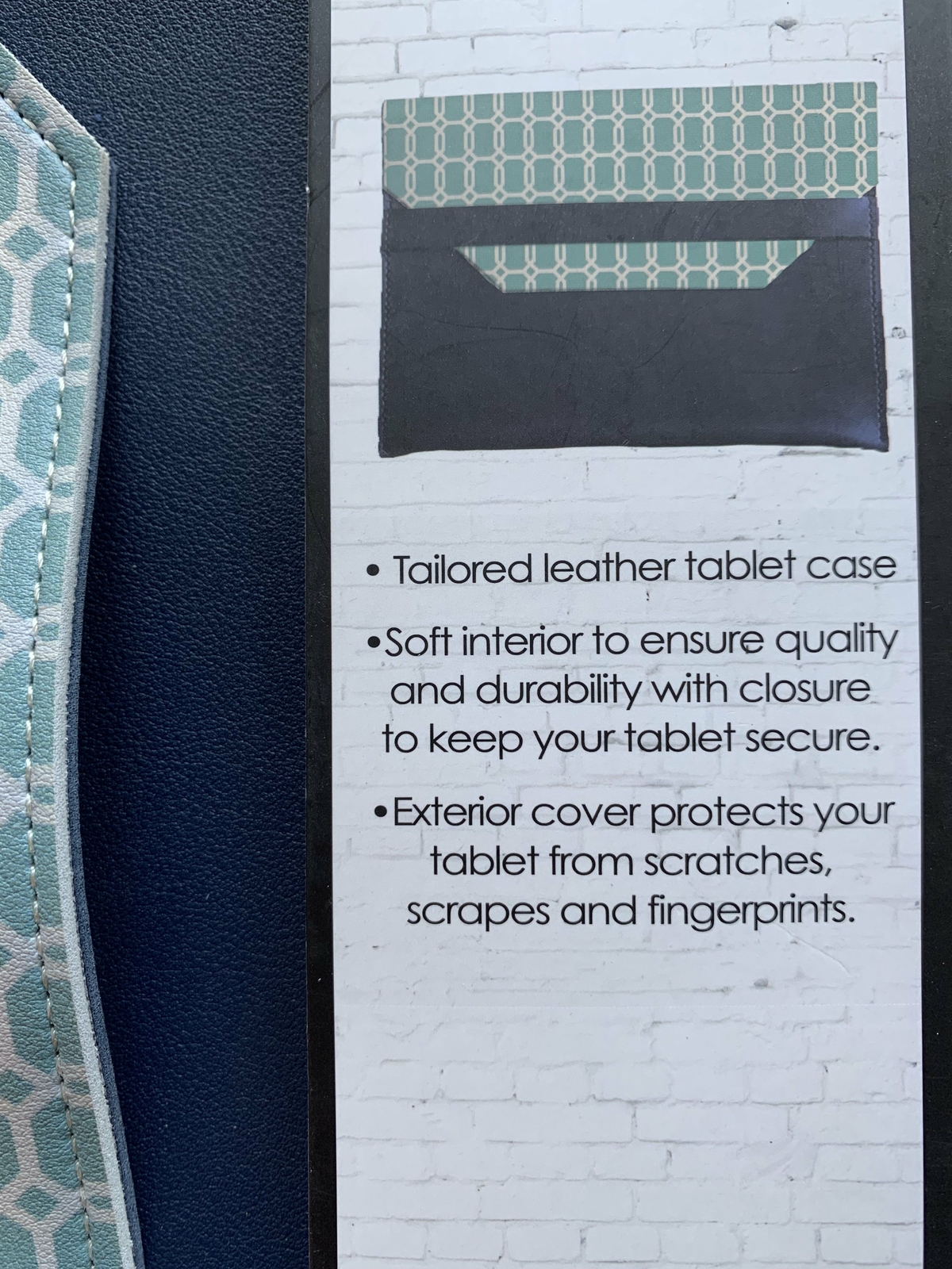 Tablet Case Fits Up To 10.1” Sleek Stylish Protection Blue Teal Tailored Leather