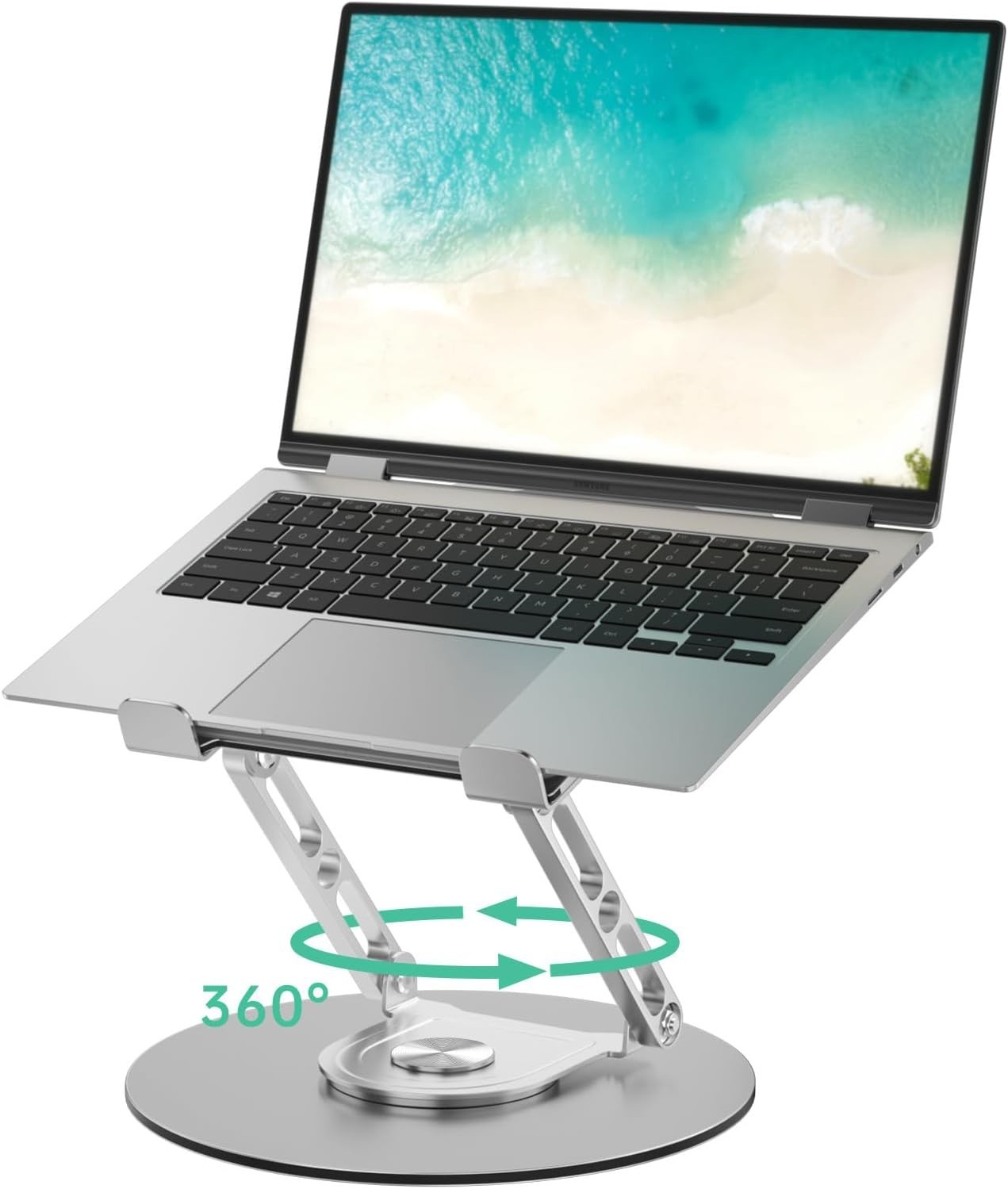 Laptop Stand for Desk Adjustable Computer Stand with 360 Rotating Base Ergono…