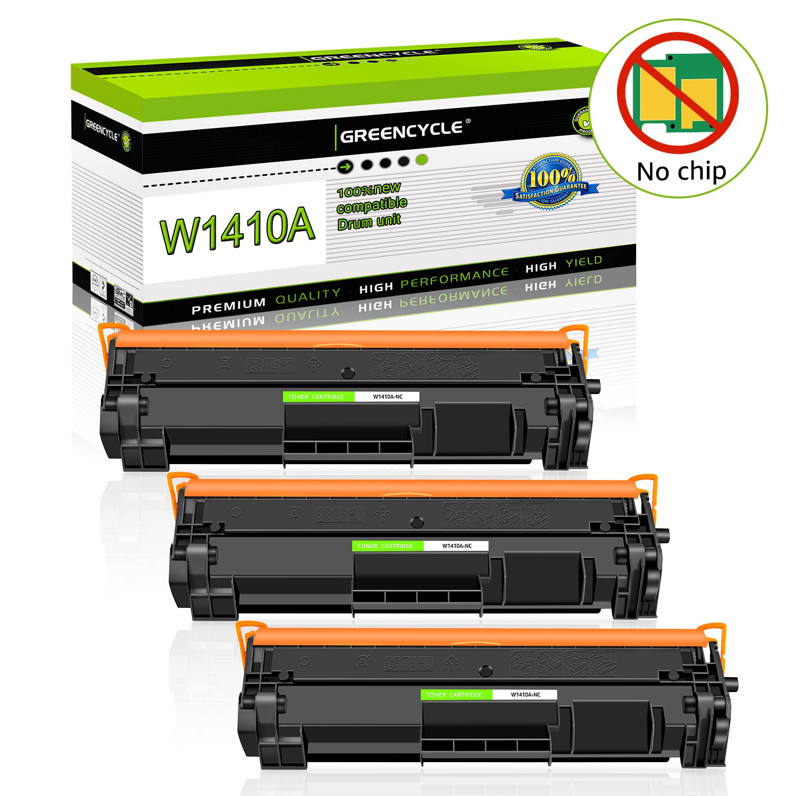 3PK 141A W1410A Toner Cartridges for HP M110w M139w M140w Black,~NO CHIP
