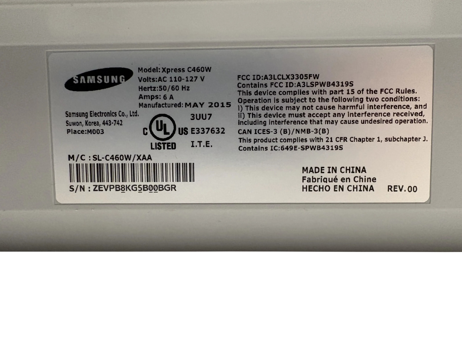 Samsung Xpress SL-C460W All-In-One Inkjet Color Laser Printer