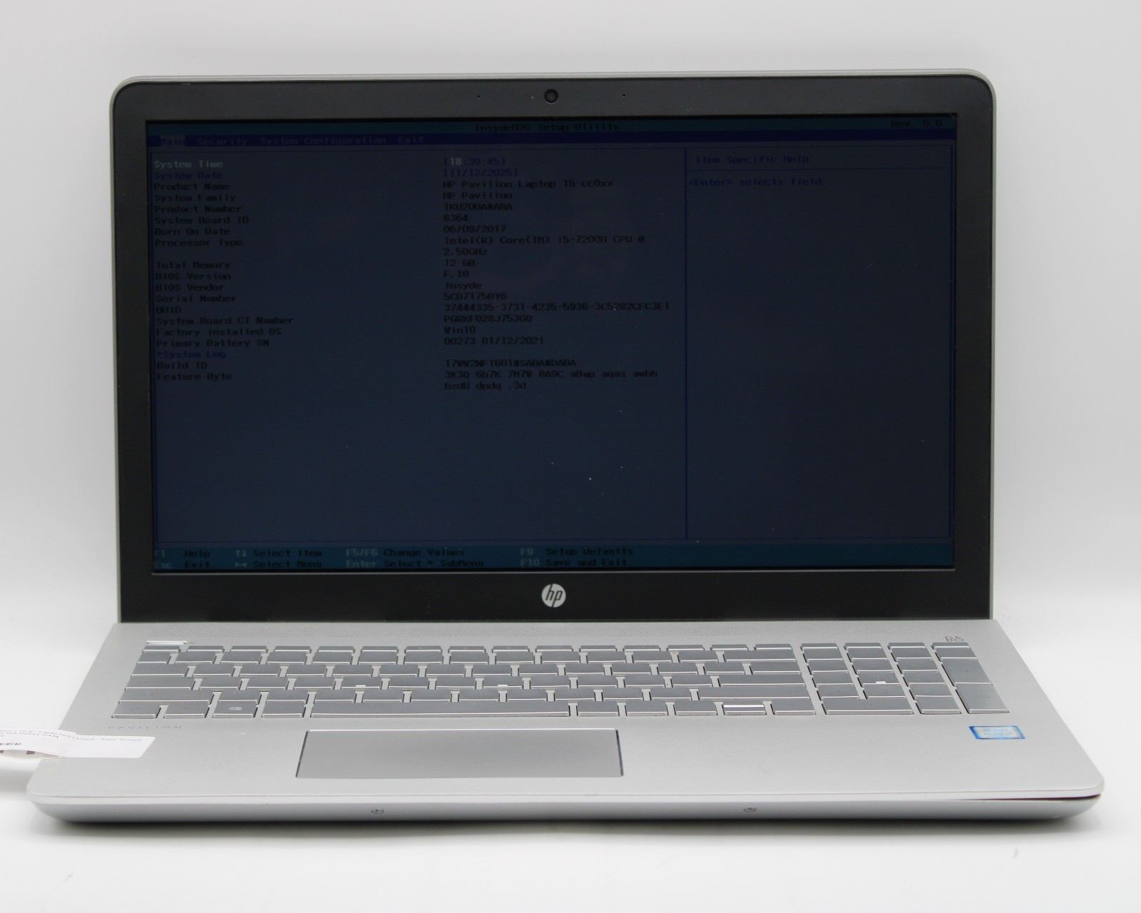HP Pavilion 15-cc023cl Touch i5-7200U @ 2.5 GHz 12GB RAM No SSD No OS