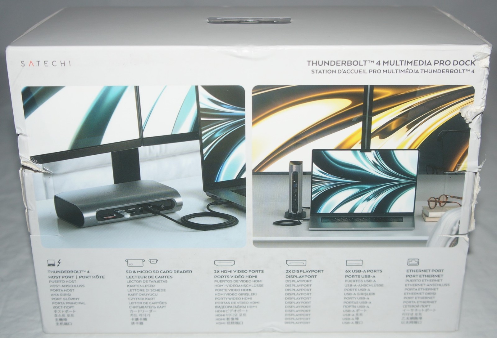 New Satechi Thunderbolt 4 Multimedia Pro Dock w/2 HDMI, 2 DP, Thunderbolt, SD