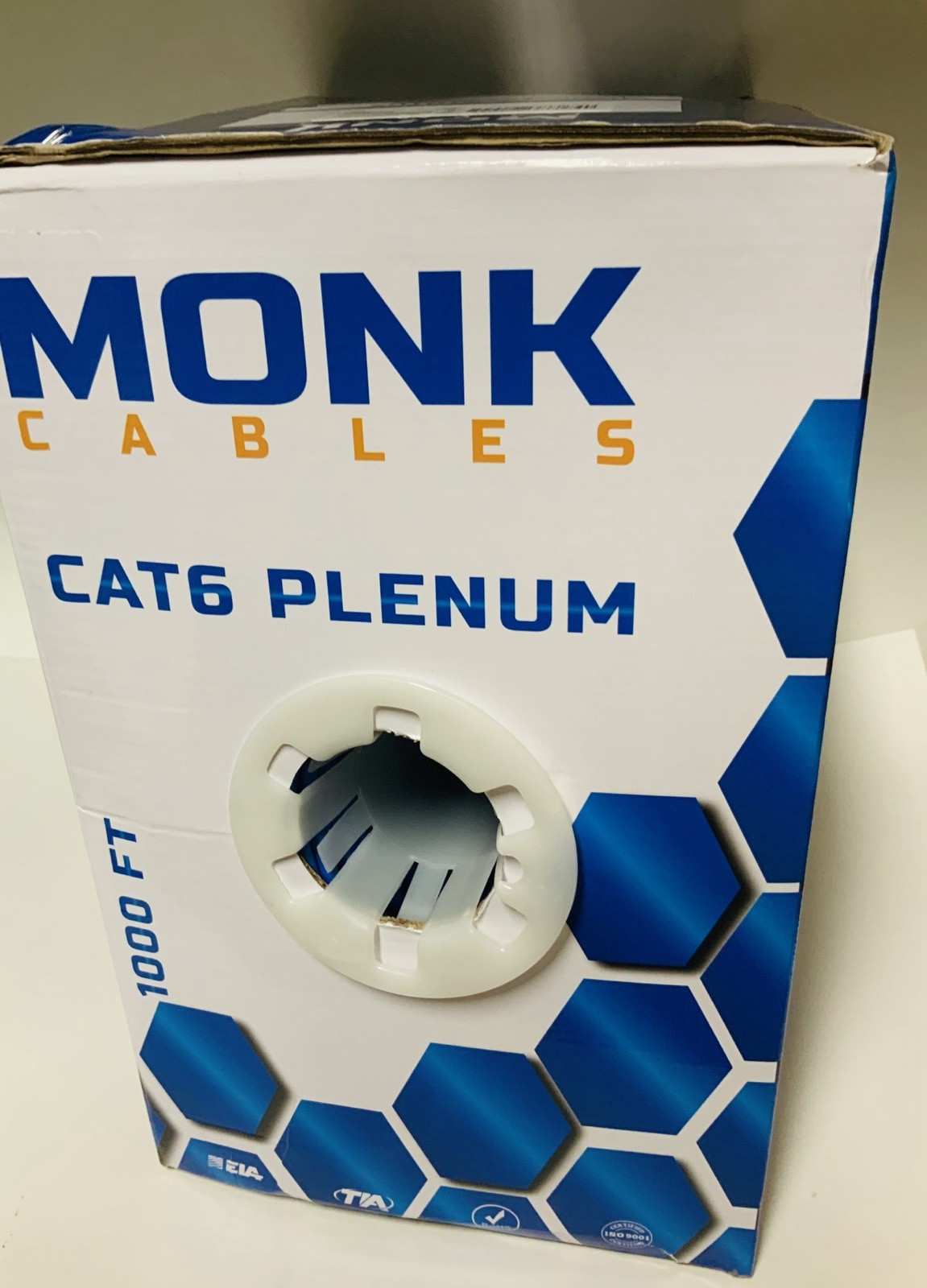 🏅MONK CABLES CAT6 Plenum Cable 1000ft | UTP, 23AWG, 550MHz