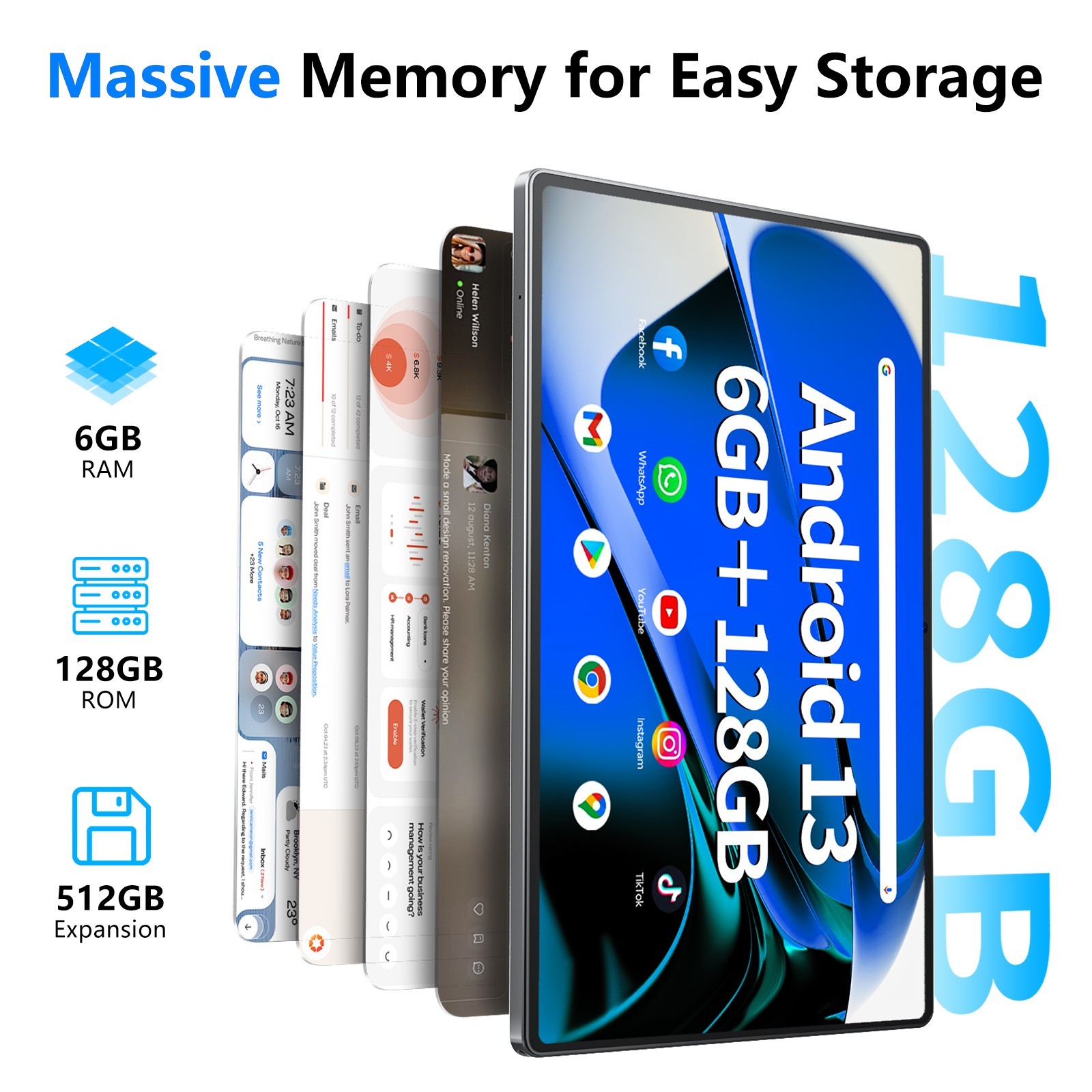 SGIN 11.97″ HD Tablet Pad Android 13 256GB Octa-Core Netflix Dual Camera WiFi5