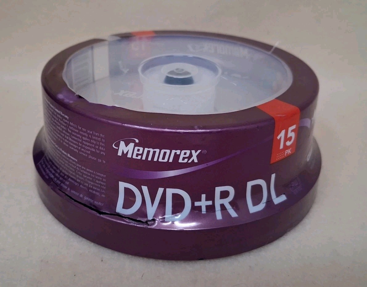 Memorex Double Layer DVD+R DL 15 pack 8.5 GB 240 Min 2.4x Blank DVDs RW NEW!
