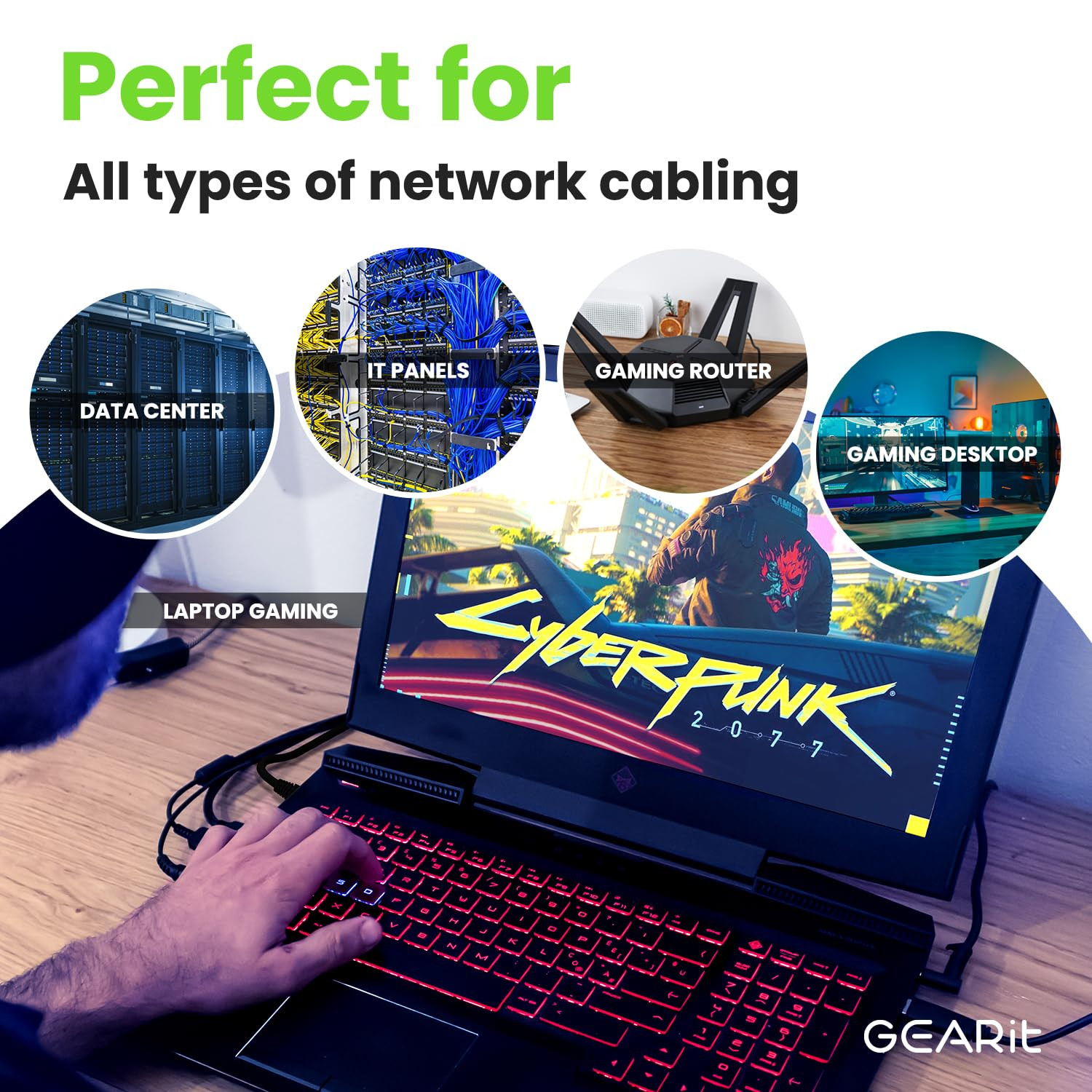1ft Cat 6 Ethernet Cable 24-Pack, 10Gbps, Snagless, Gold-Plated, Black