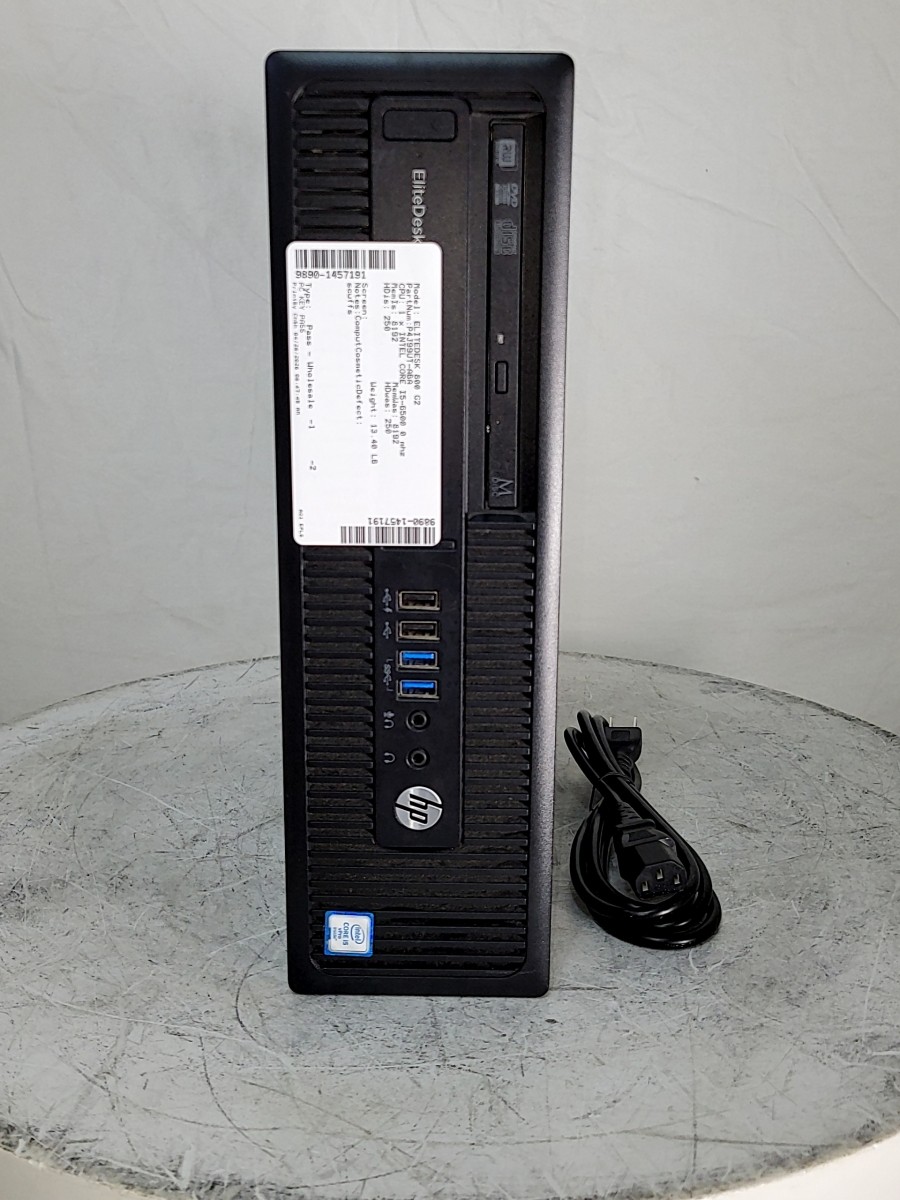 HP ELITEDESK 800 G2 P4J99UT-ABA SFF Computer Core I5-6500 8GB 250GB