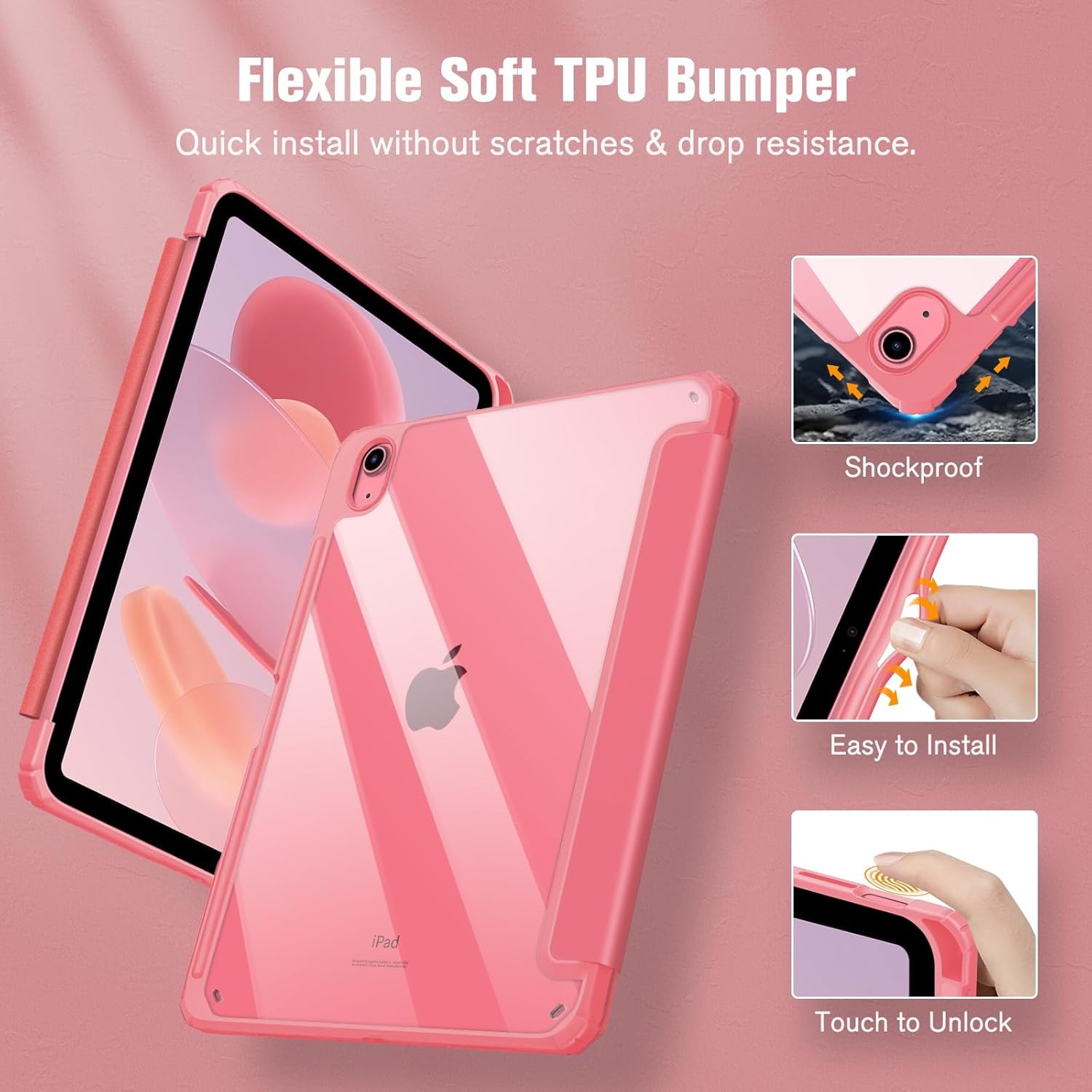 Shockproof Case for iPad 10th Gen (2022) 10.9 Inch Transparent Clear Back Shell