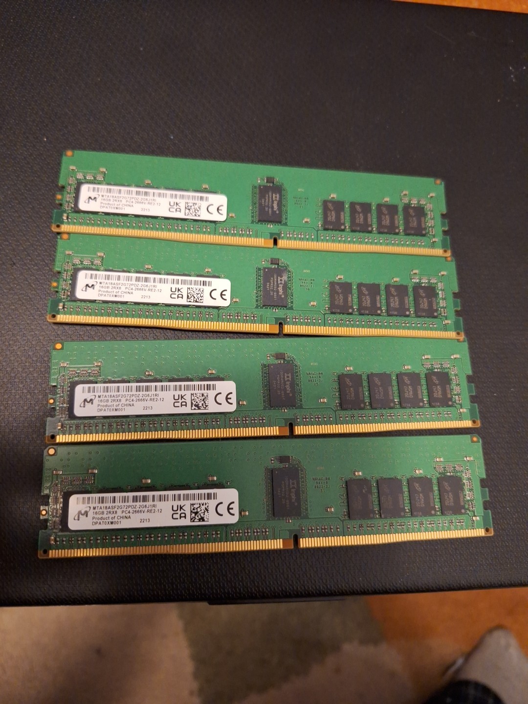 64GB (16GB X 4) Micron MTA18ASF2G72PDZ PC4-2666V DDR4-2666MHz Memory RAM