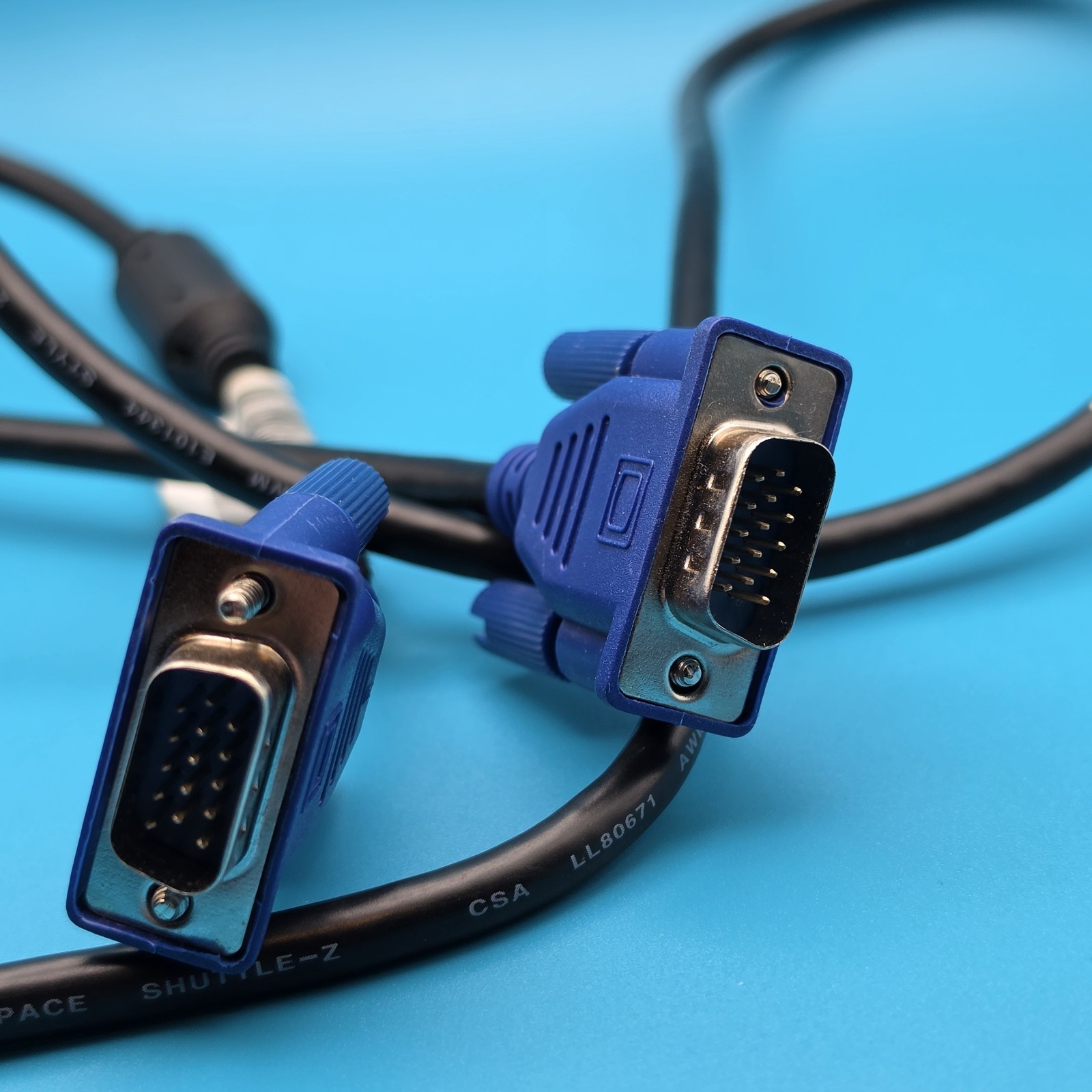VGA/SVGA D-Sub (DE-15) Male to Male Monitor Cable Black/Blue MPN ll80671