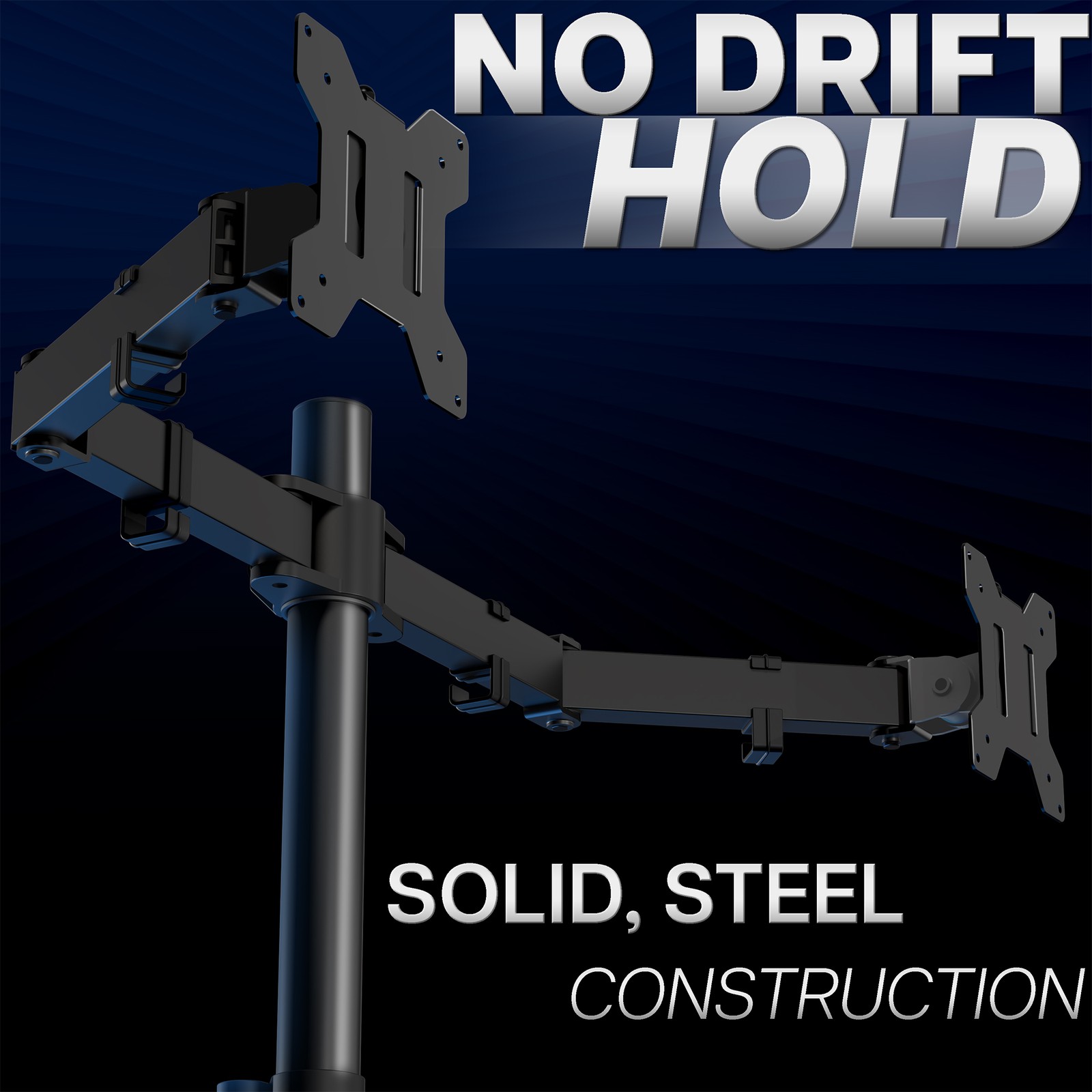 VIVO Black Dual Monitor Desk Mount Adjustable Stand, Fits Screens up to 30″