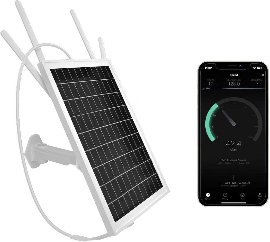 15W Solar WiFi Extender Outdoor with 4 Antennas – WiFi Signal Booster