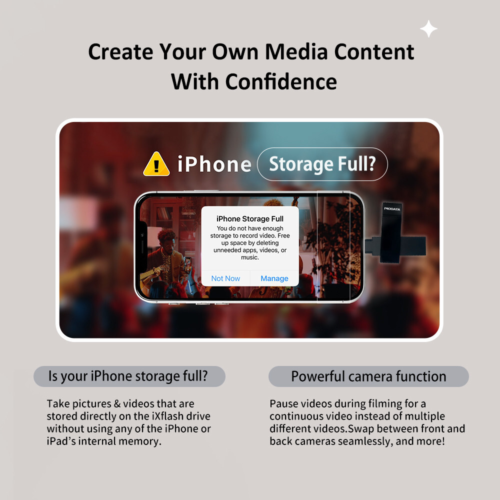 iXflash MFi 256 GB iPhone Flash Drive USB A & Lightning iPhone iPad PC MAC Black