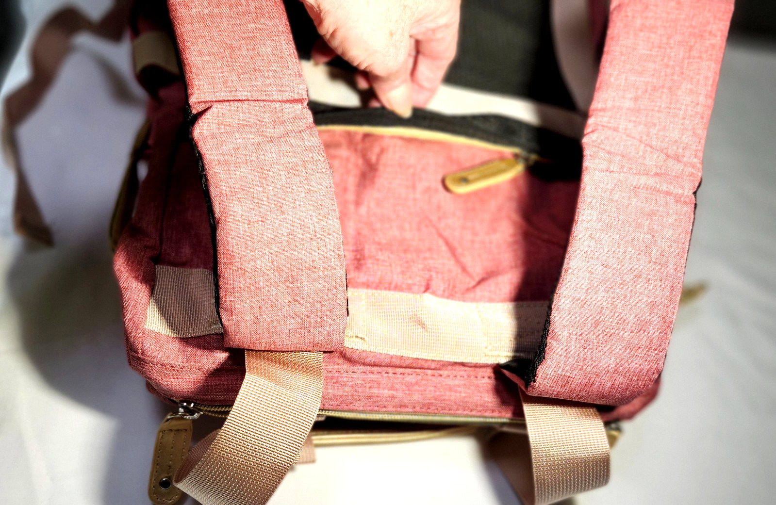 NEW Women’s Laptop Backpack 15.6″ Travel Bag USB Port Pink Gold TSA